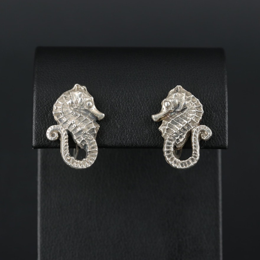 Sterling Silver Sea Horse Earrings
