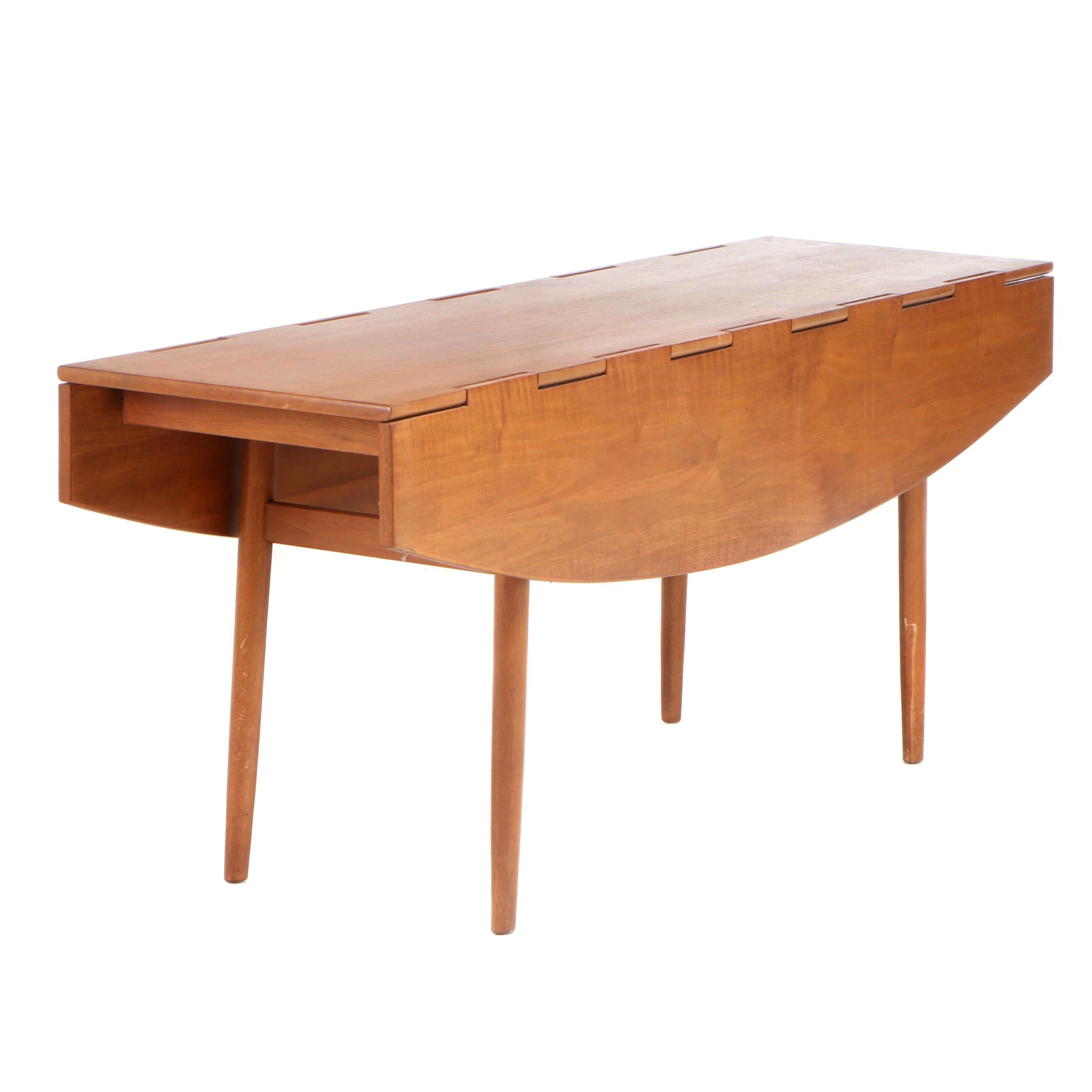 Drexel "Parallel" Walnut Drop-Leaf Dining Table, Mid 20th Century