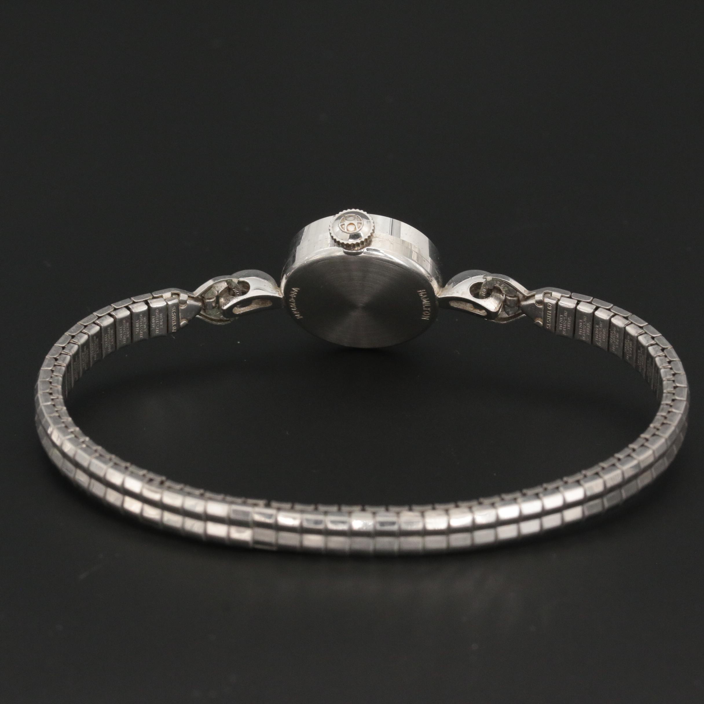 Vintage Hamilton 14K White Gold Stem Wind Watch