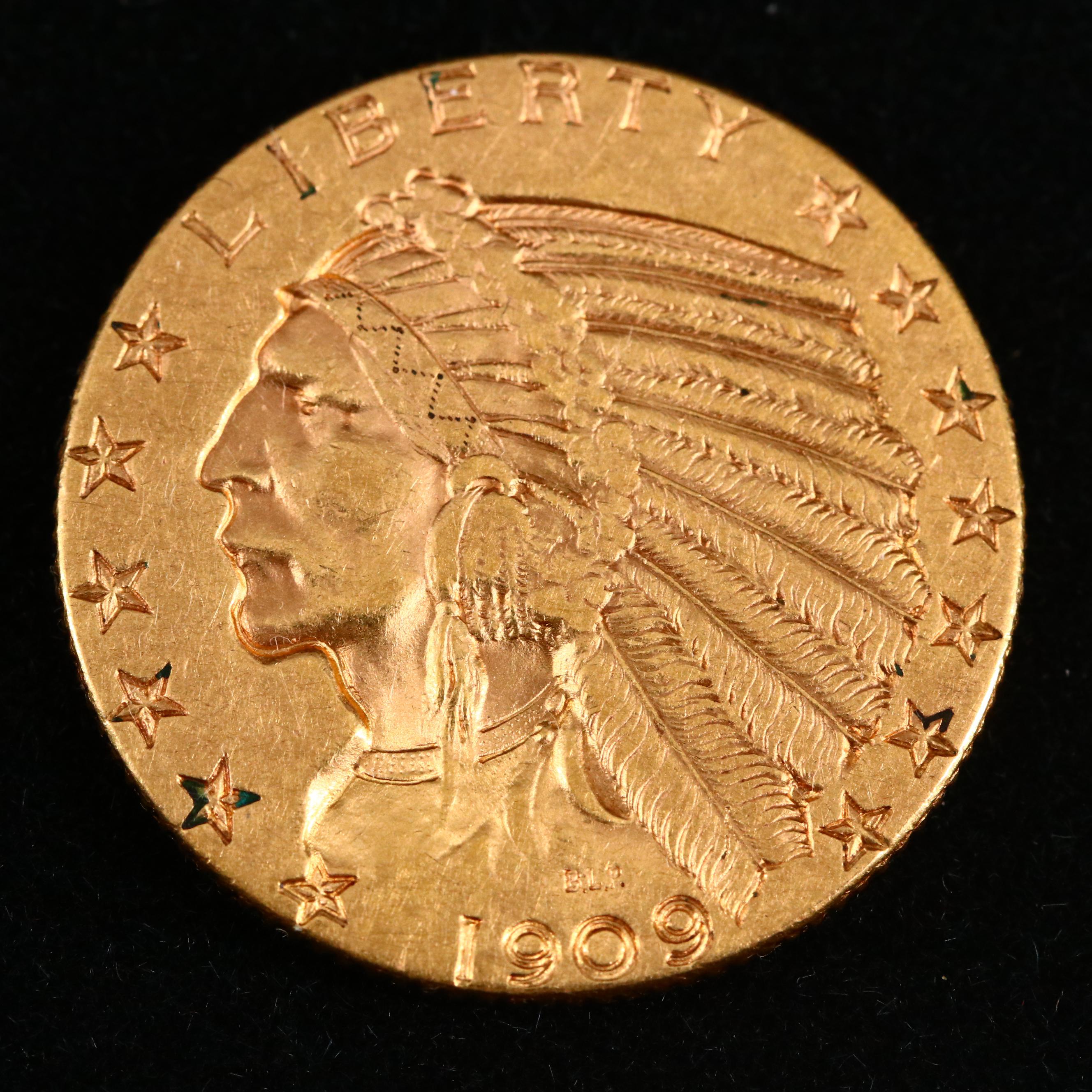 1909 Indian Head $5 Gold Coin