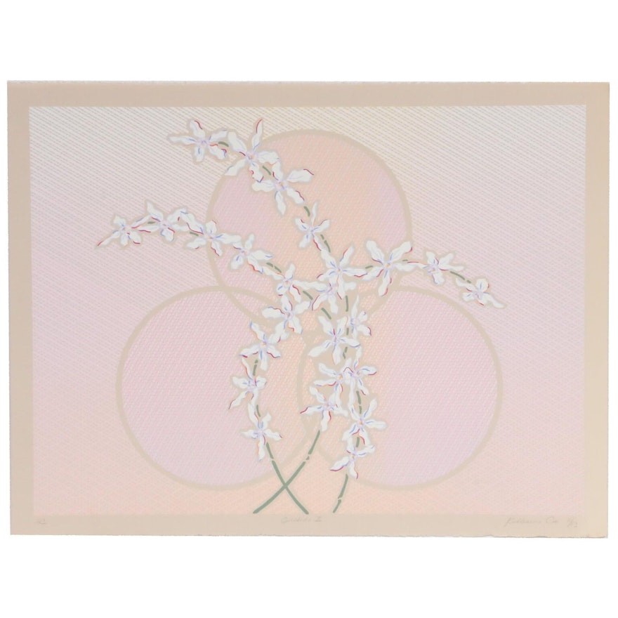 Katherine Cox Serigraph "Orchids II," 1983