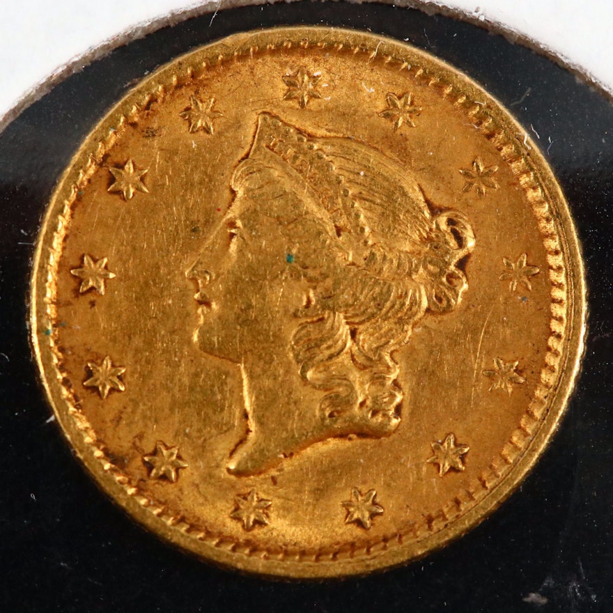 1853 Liberty Head $1 Gold Coin