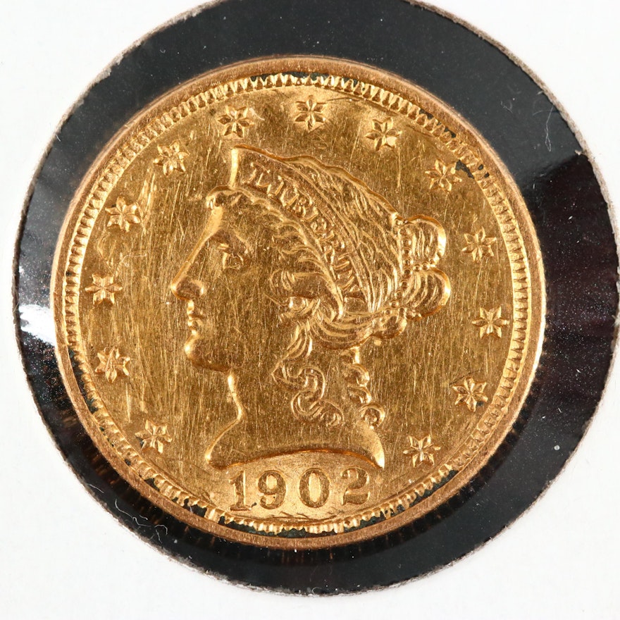 1902 Liberty Head $2  1/2 Gold Coin