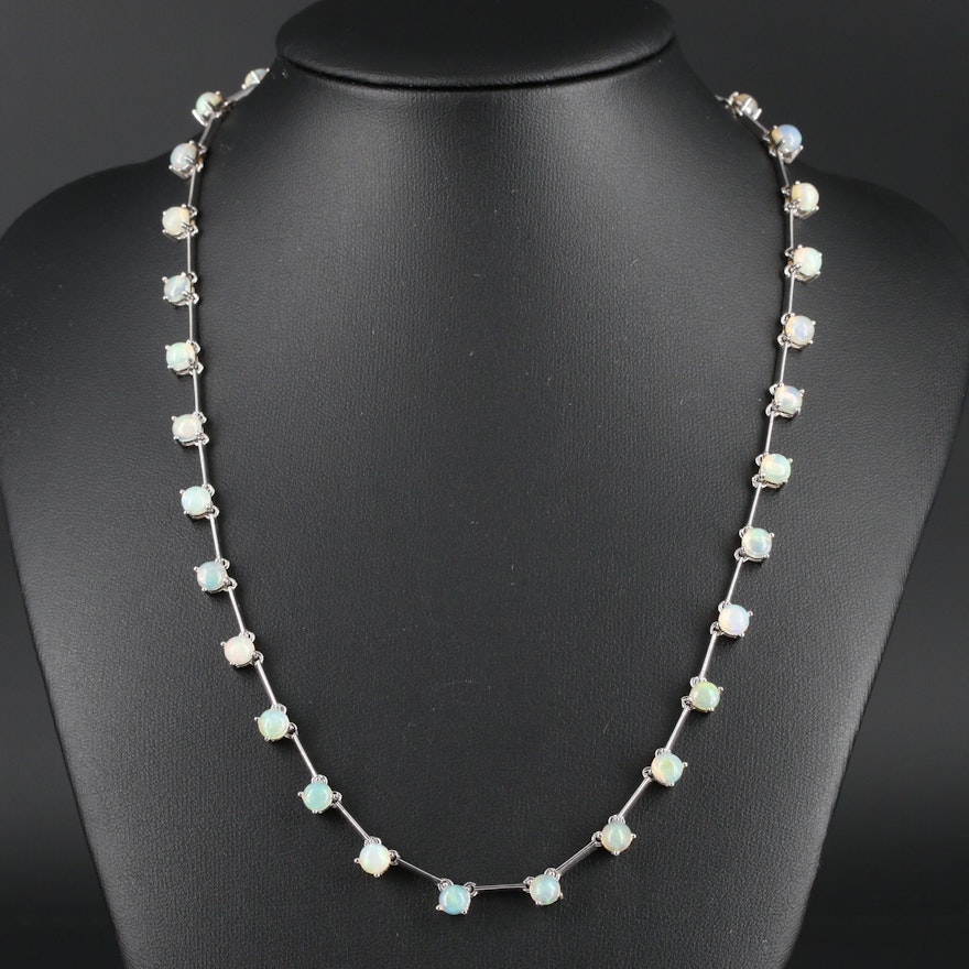 Sterling Silver Opal Necklace