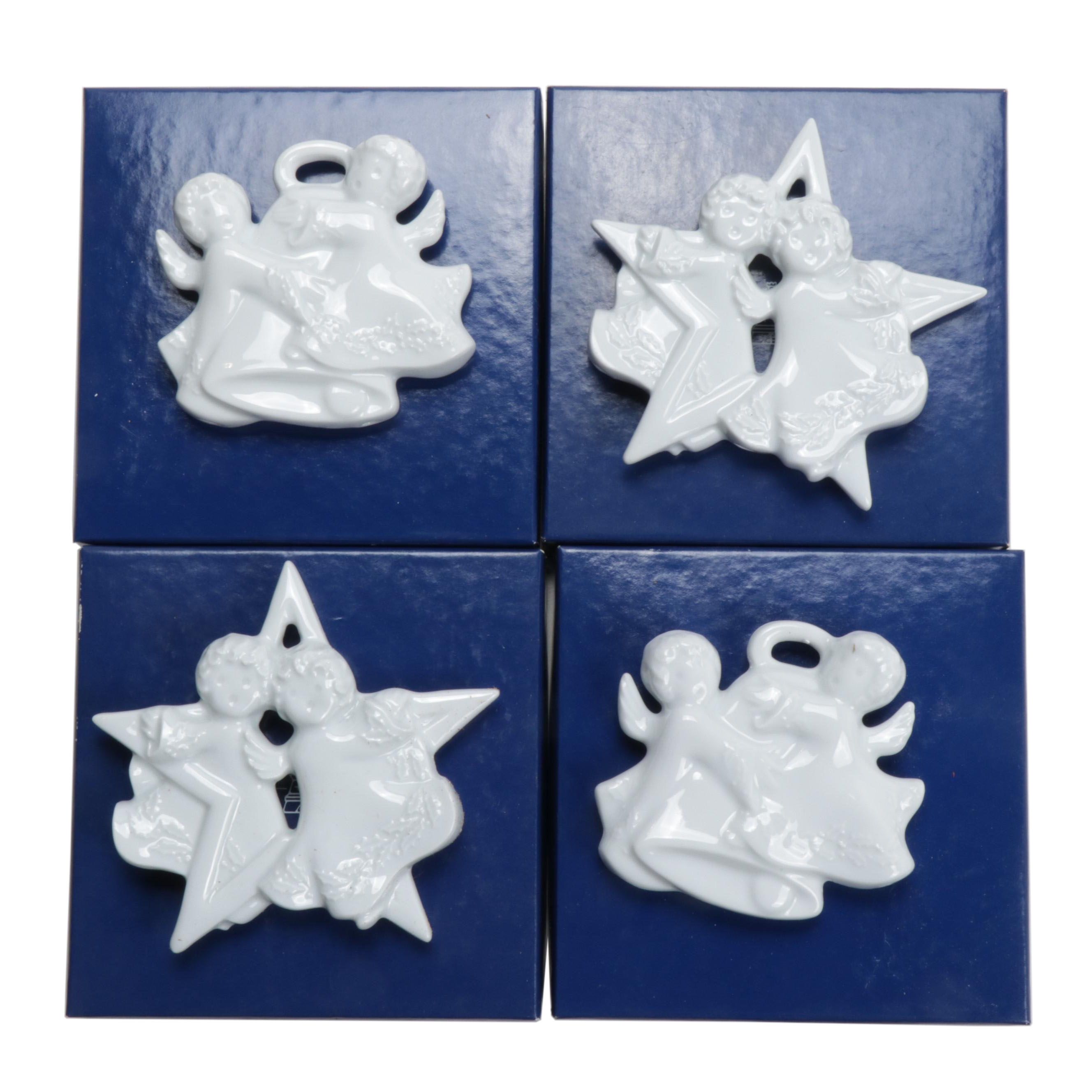 Haviland White Ceramic Cherub Ornaments