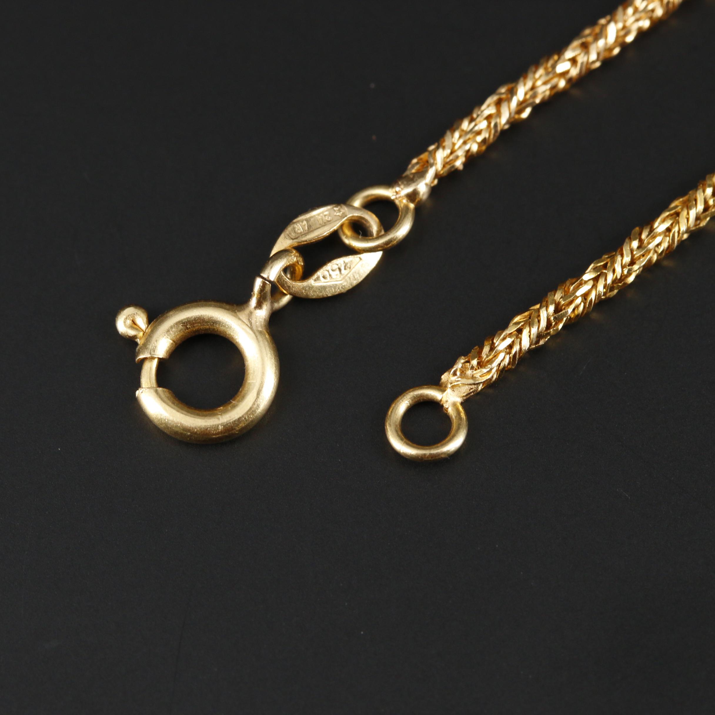 18K Yellow Gold Turquoise and Diamond Necklace