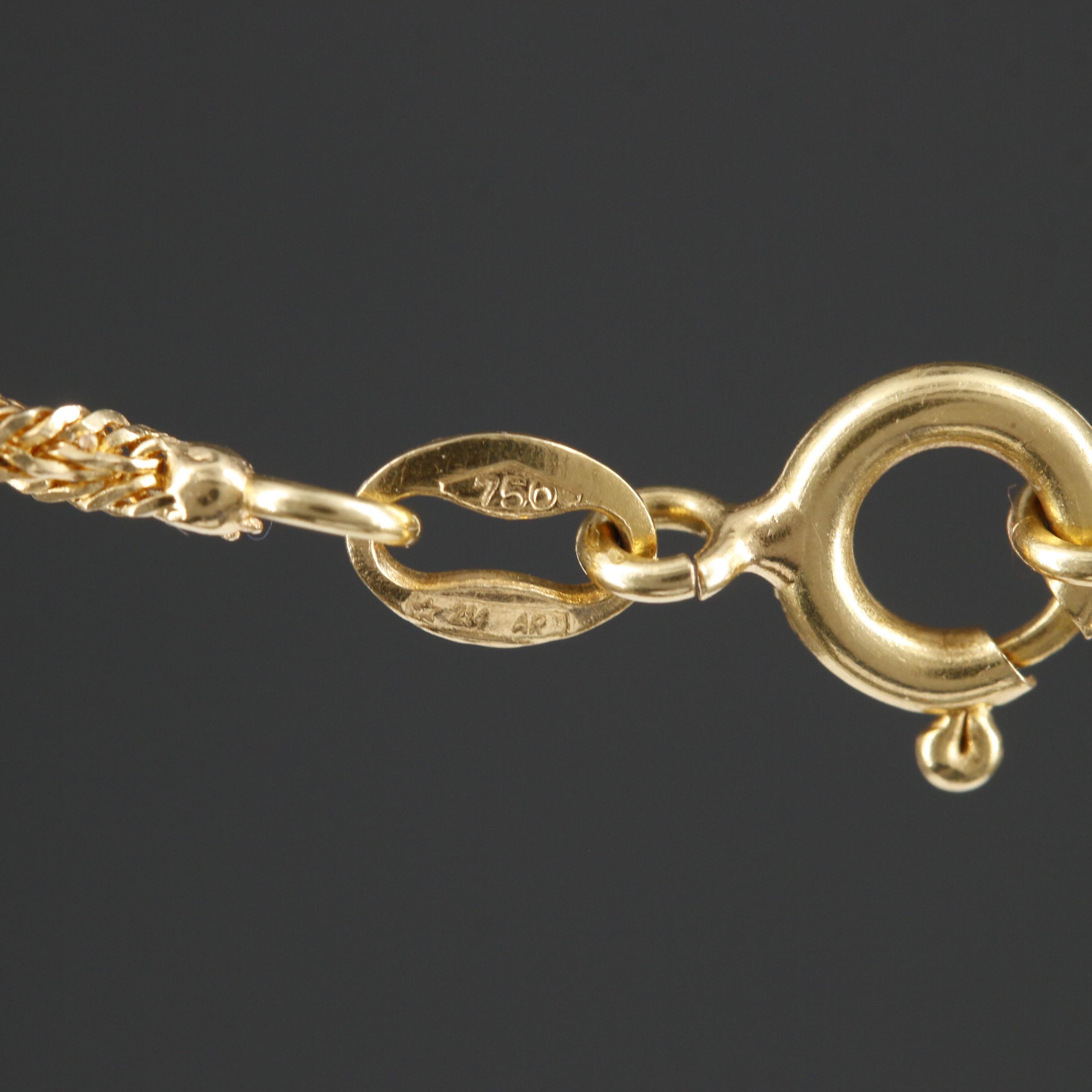 18K Yellow Gold Turquoise and Diamond Necklace