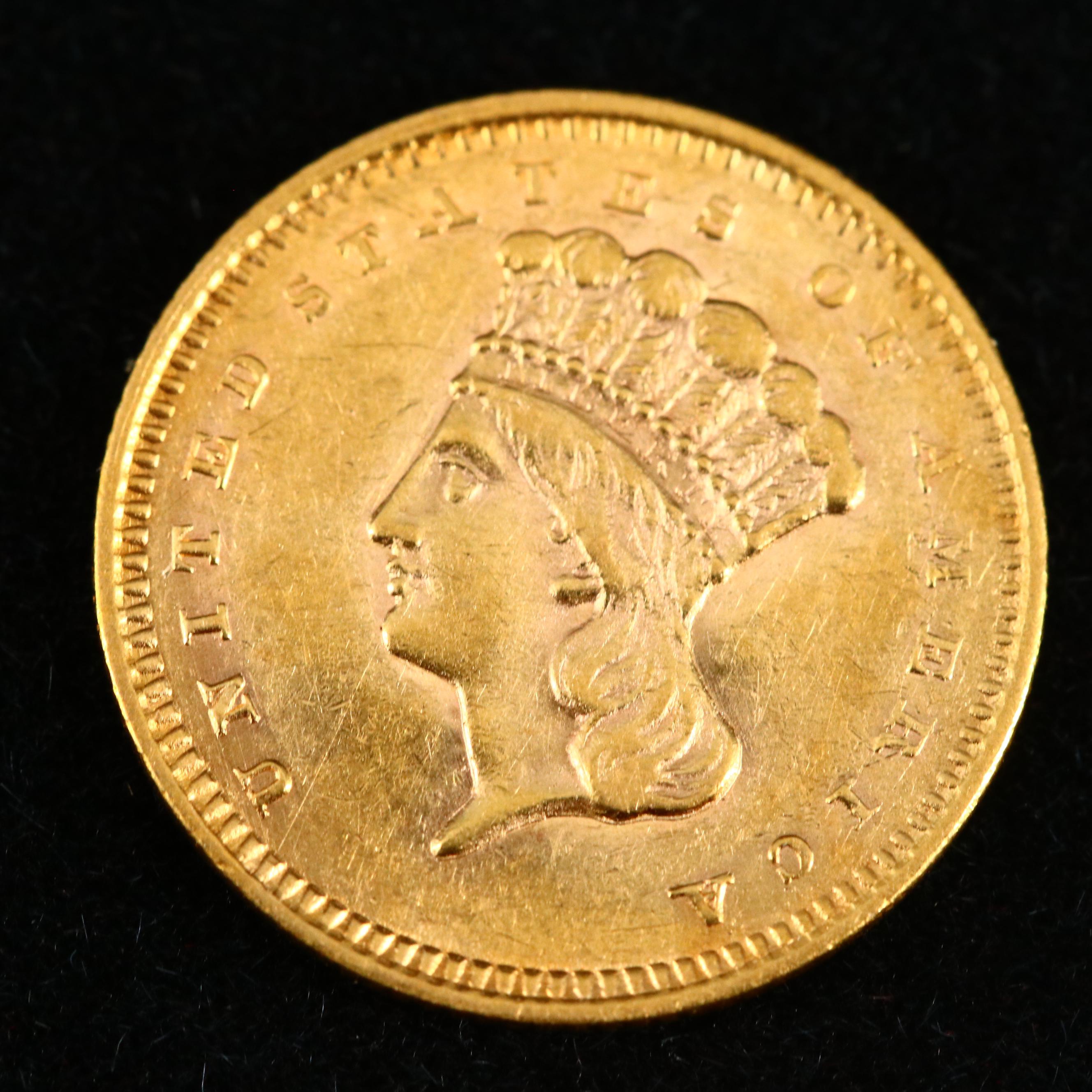 1858 Indian Princess Head Type III Gold Dollar