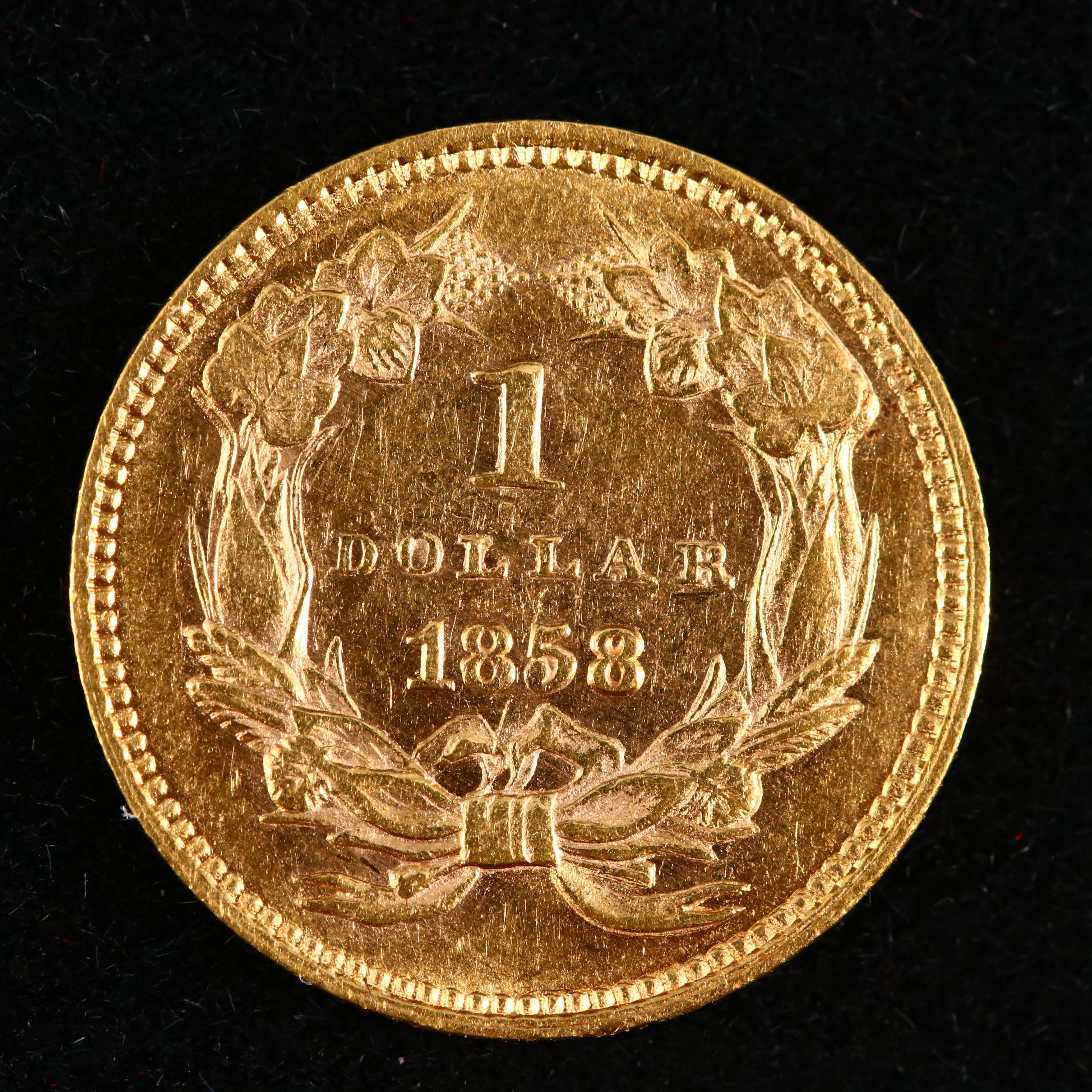 1858 Indian Princess Head Type III Gold Dollar