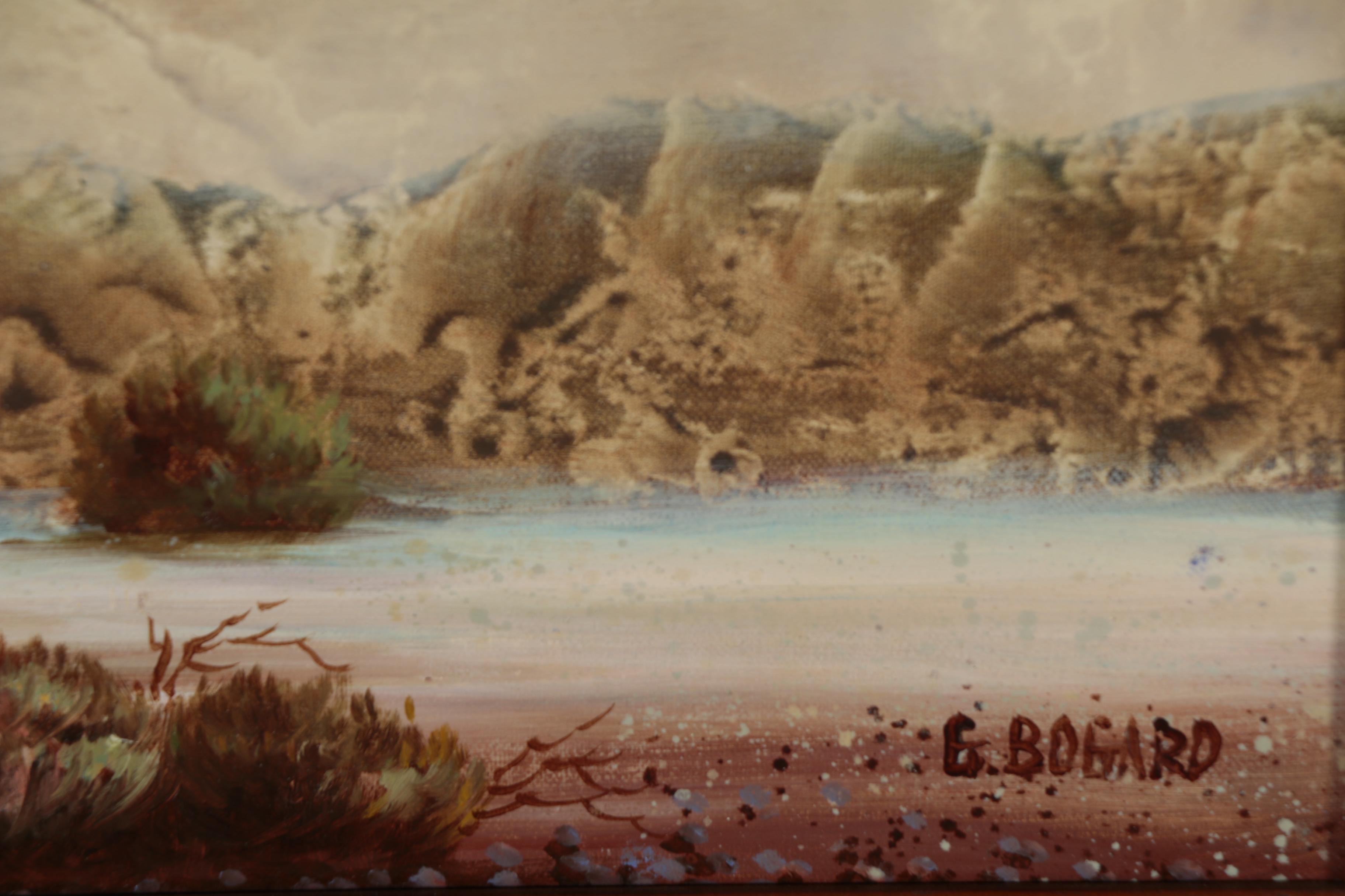 G. Bogard Oil Painting of Western Landscape