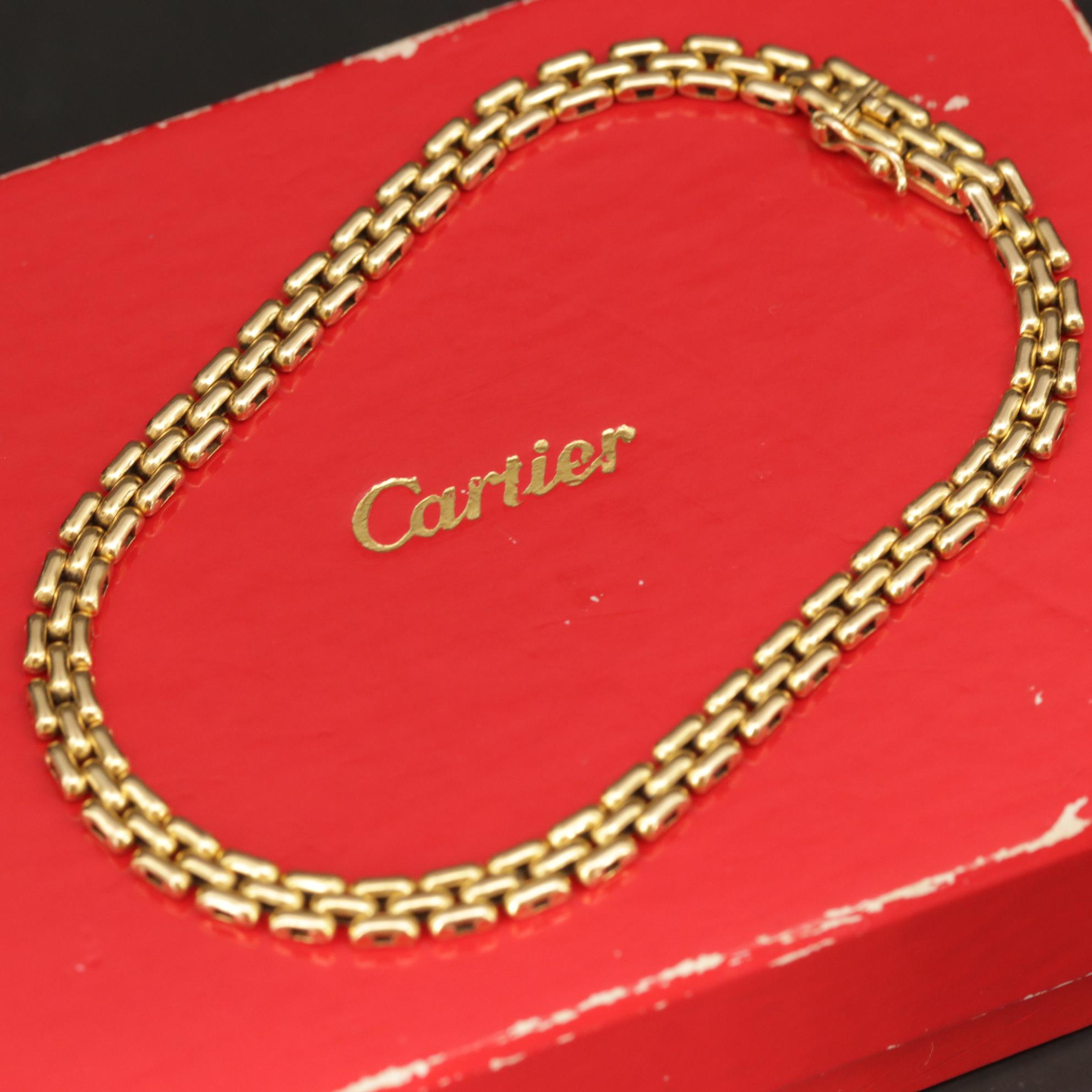 Cartier 18K Yellow Gold Panther Link Bracelet