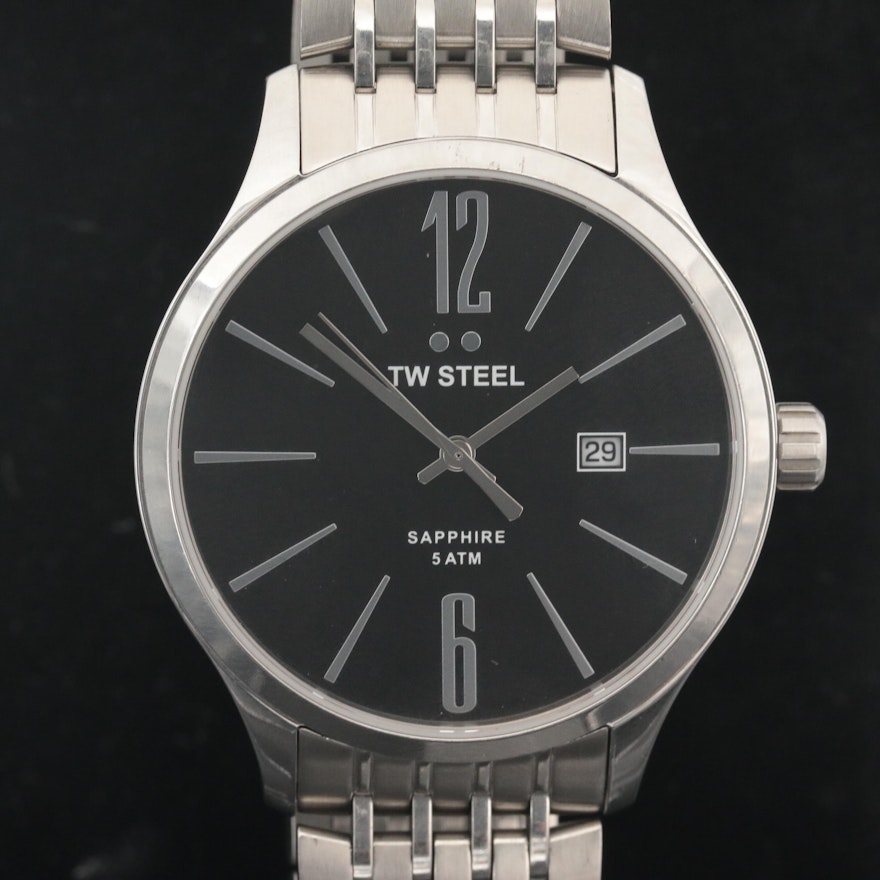 TW Steel Slim Line Stainless Steel Quartz Wristwatch