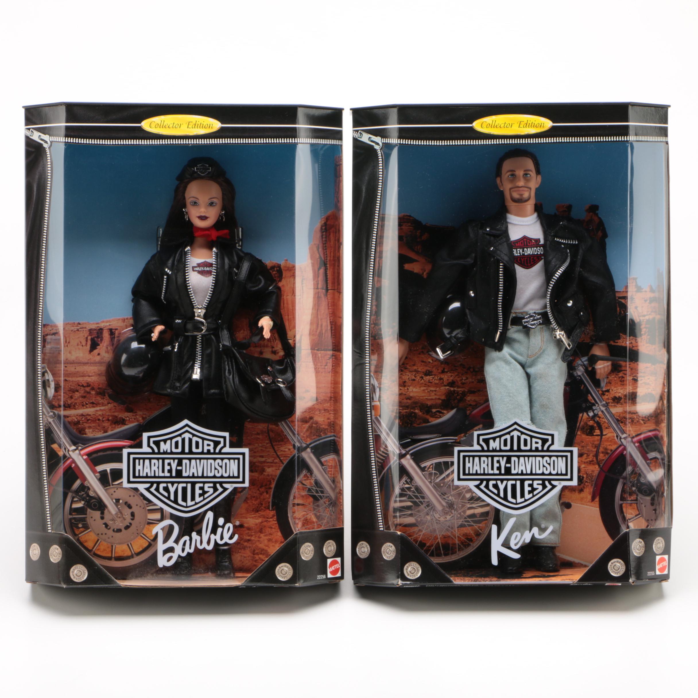 Harley-Davidson Barbie and Ken Dolls, Sealed in Box, 1998