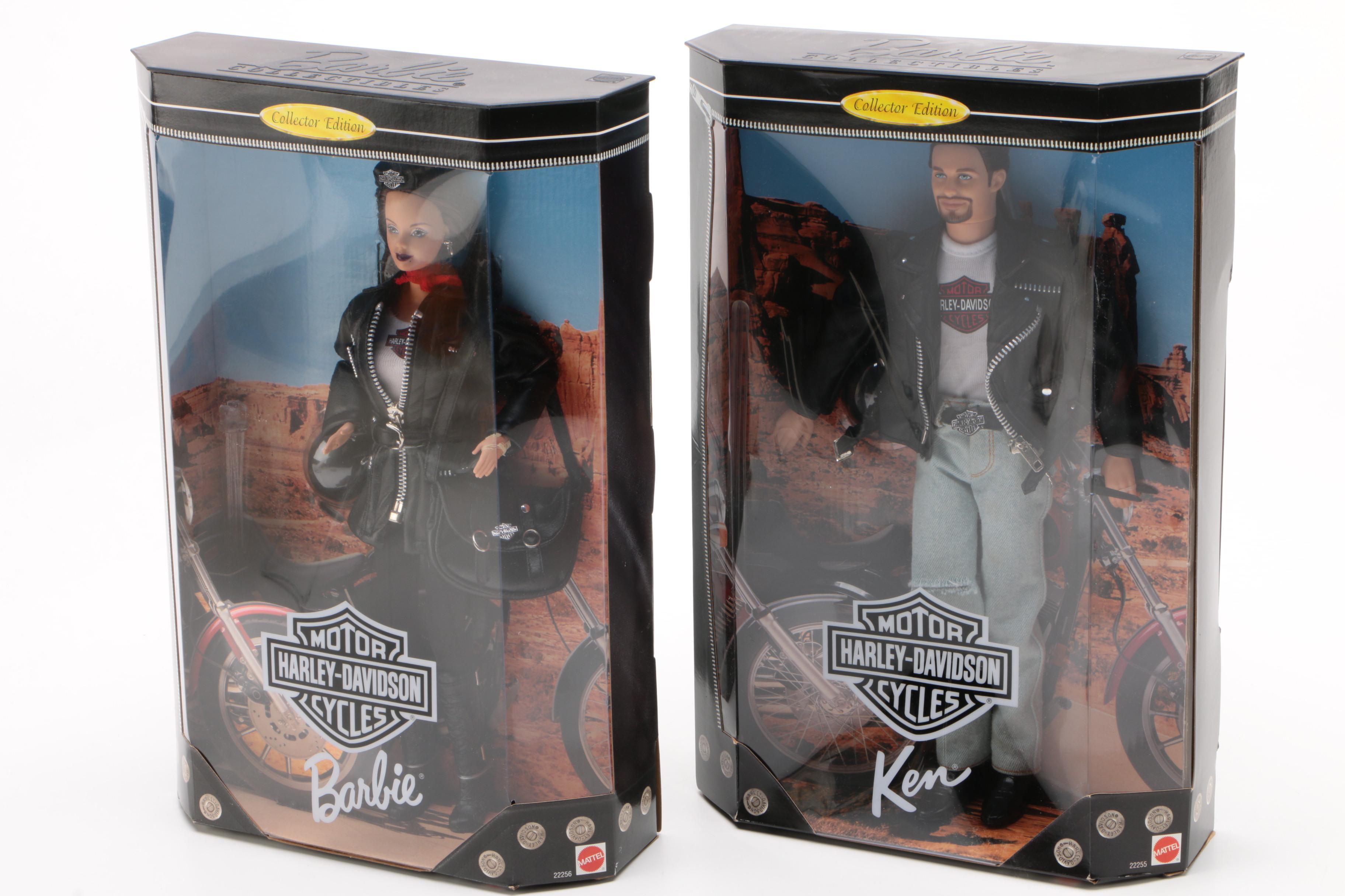 Harley-Davidson Barbie and Ken Dolls, Sealed in Box, 1998