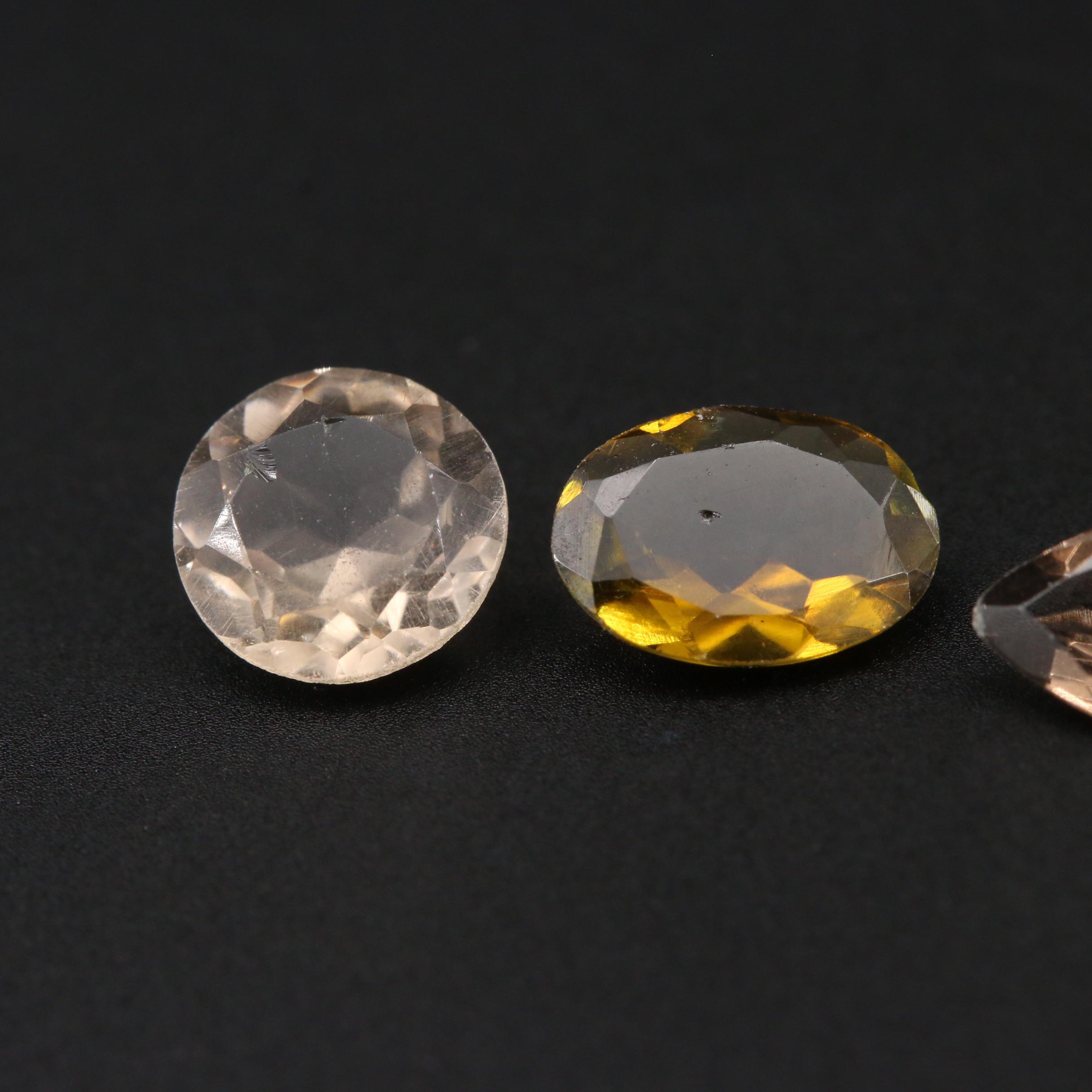 Loose 5.18 CTW Amethyst, Green Tourmaline and Smoky Quartz Gemstones