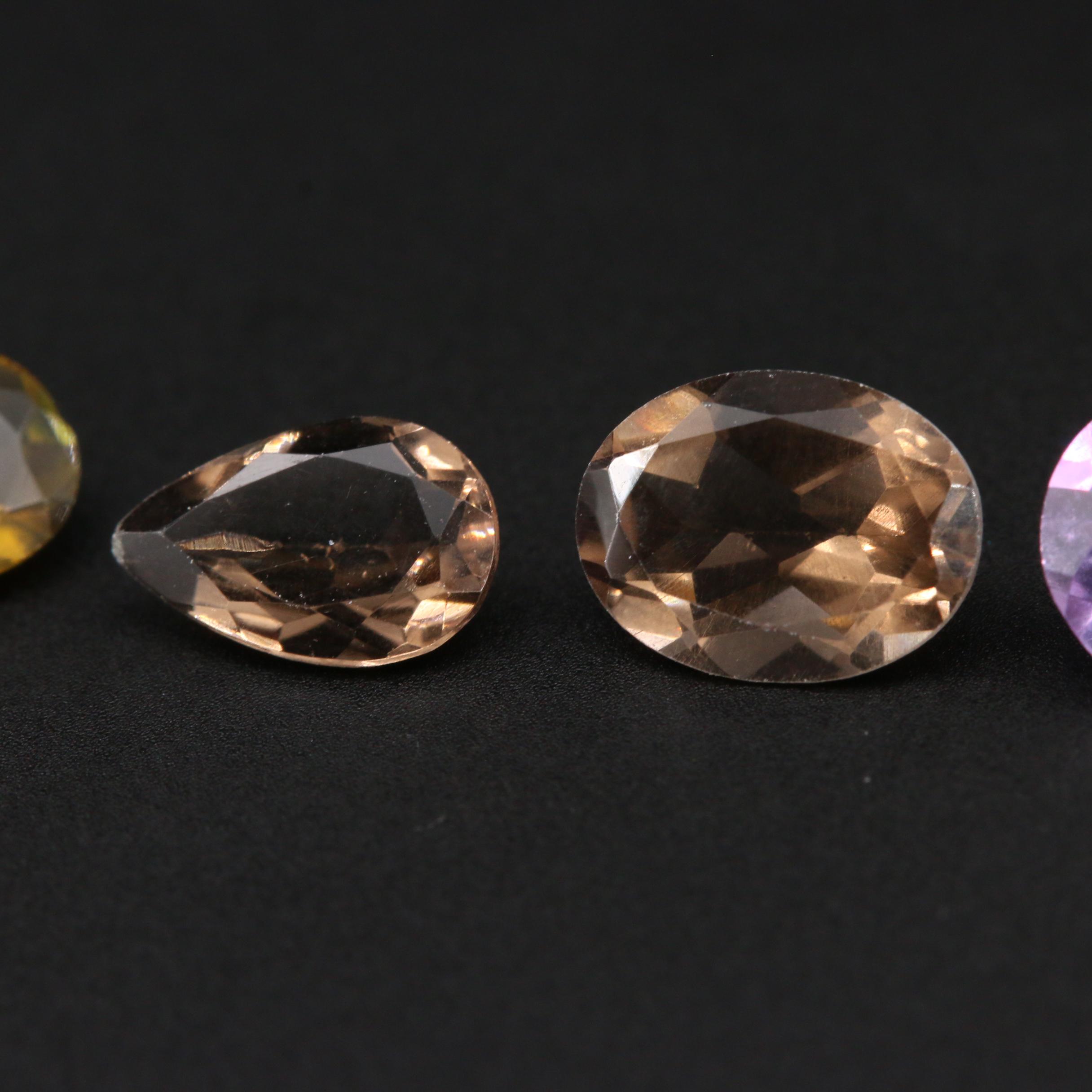 Loose 5.18 CTW Amethyst, Green Tourmaline and Smoky Quartz Gemstones