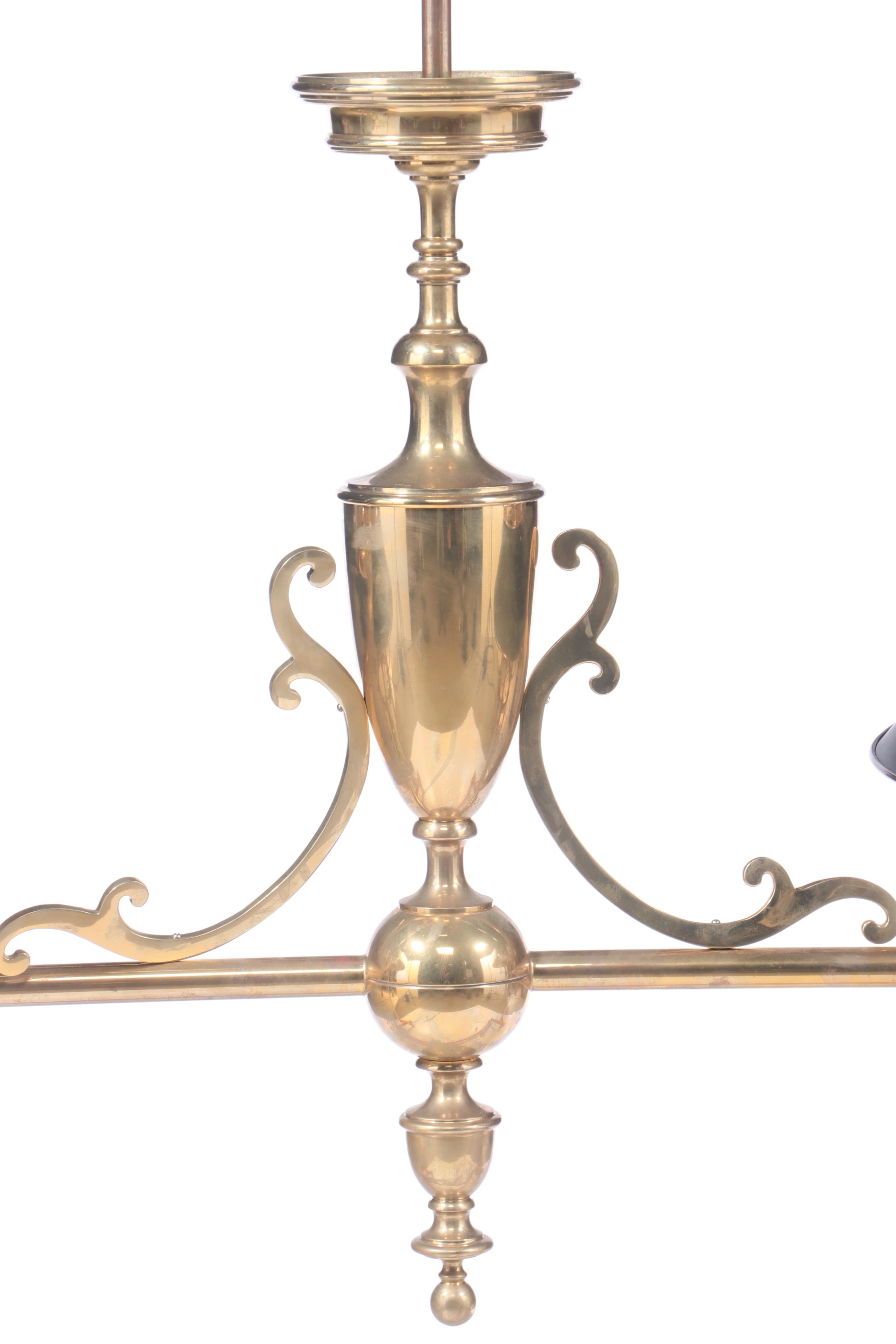 Chapman Lighting Brass Bouillotte Double Billiard Light Fixture