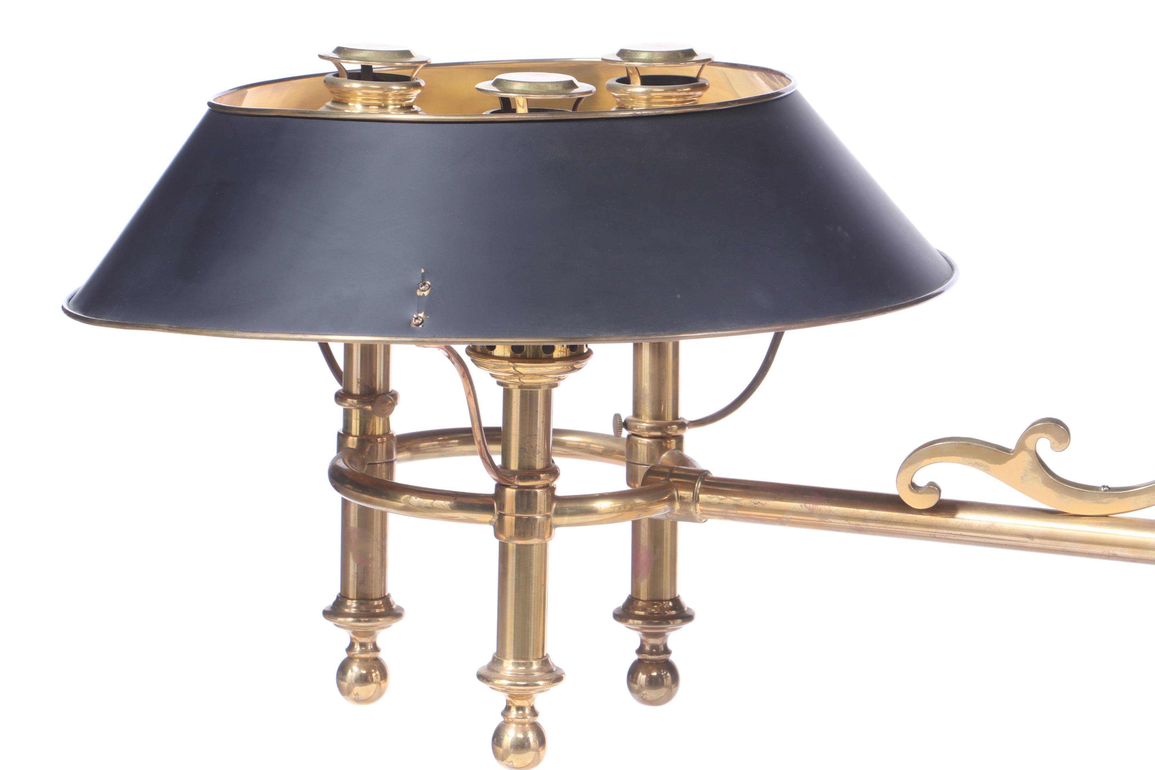 Chapman Lighting Brass Bouillotte Double Billiard Light Fixture