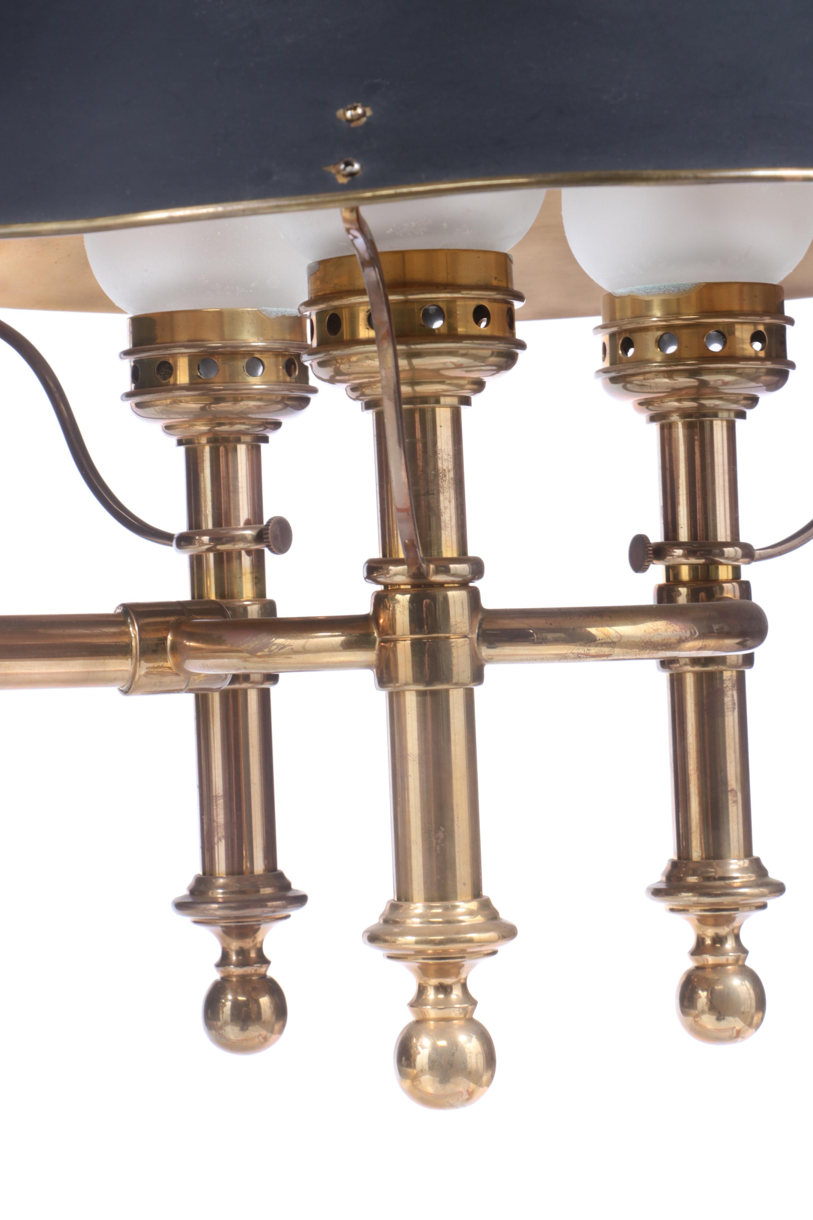 Chapman Lighting Brass Bouillotte Double Billiard Light Fixture