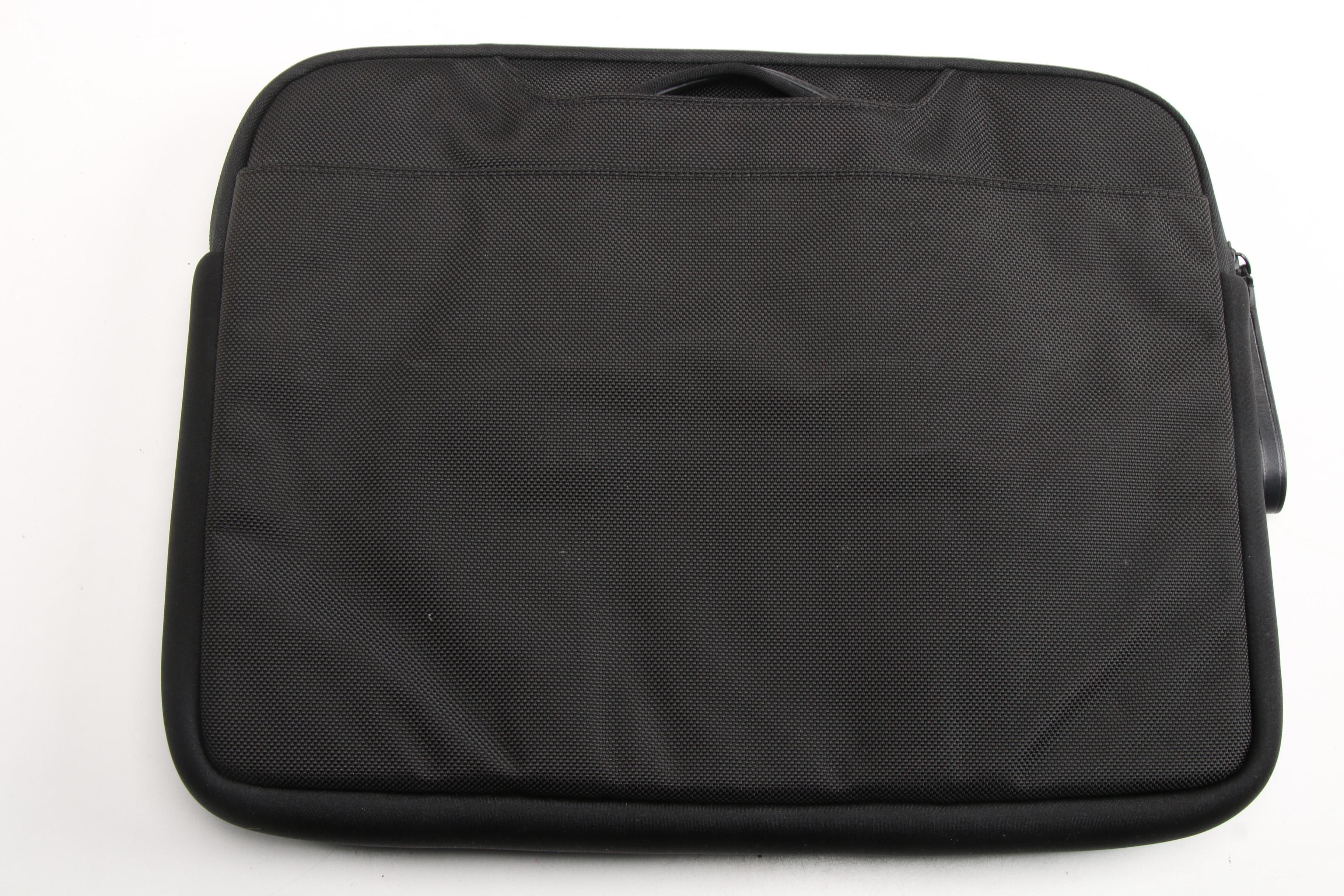 Tumi Portfolio Briefcase with Laptop Sleeve in Black Nylon and Leather