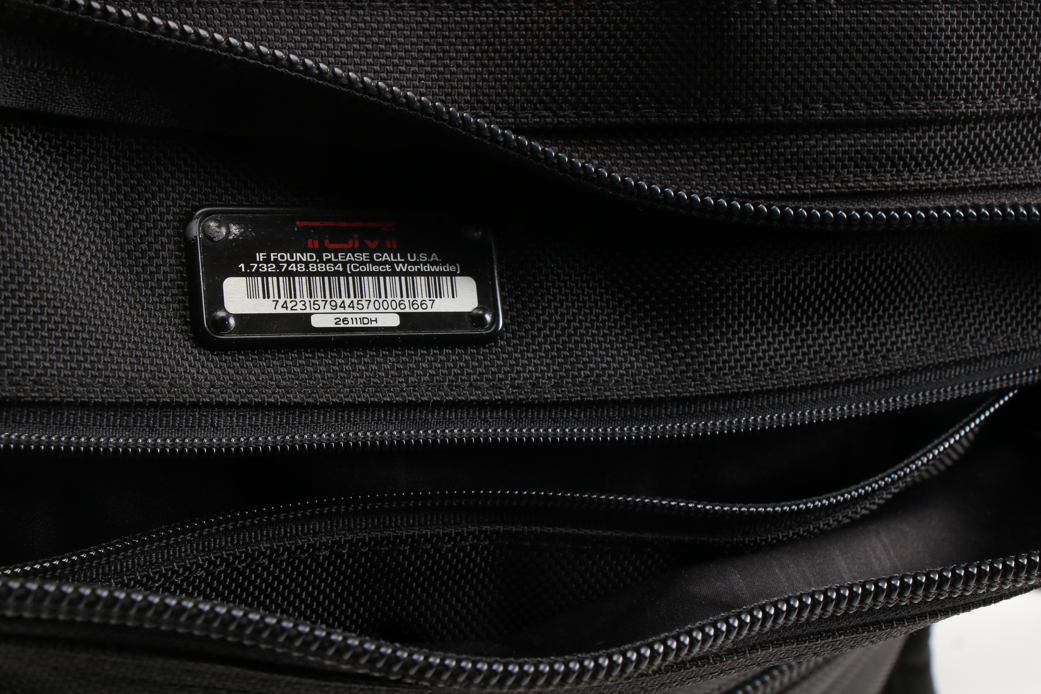 Tumi Portfolio Briefcase with Laptop Sleeve in Black Nylon and Leather