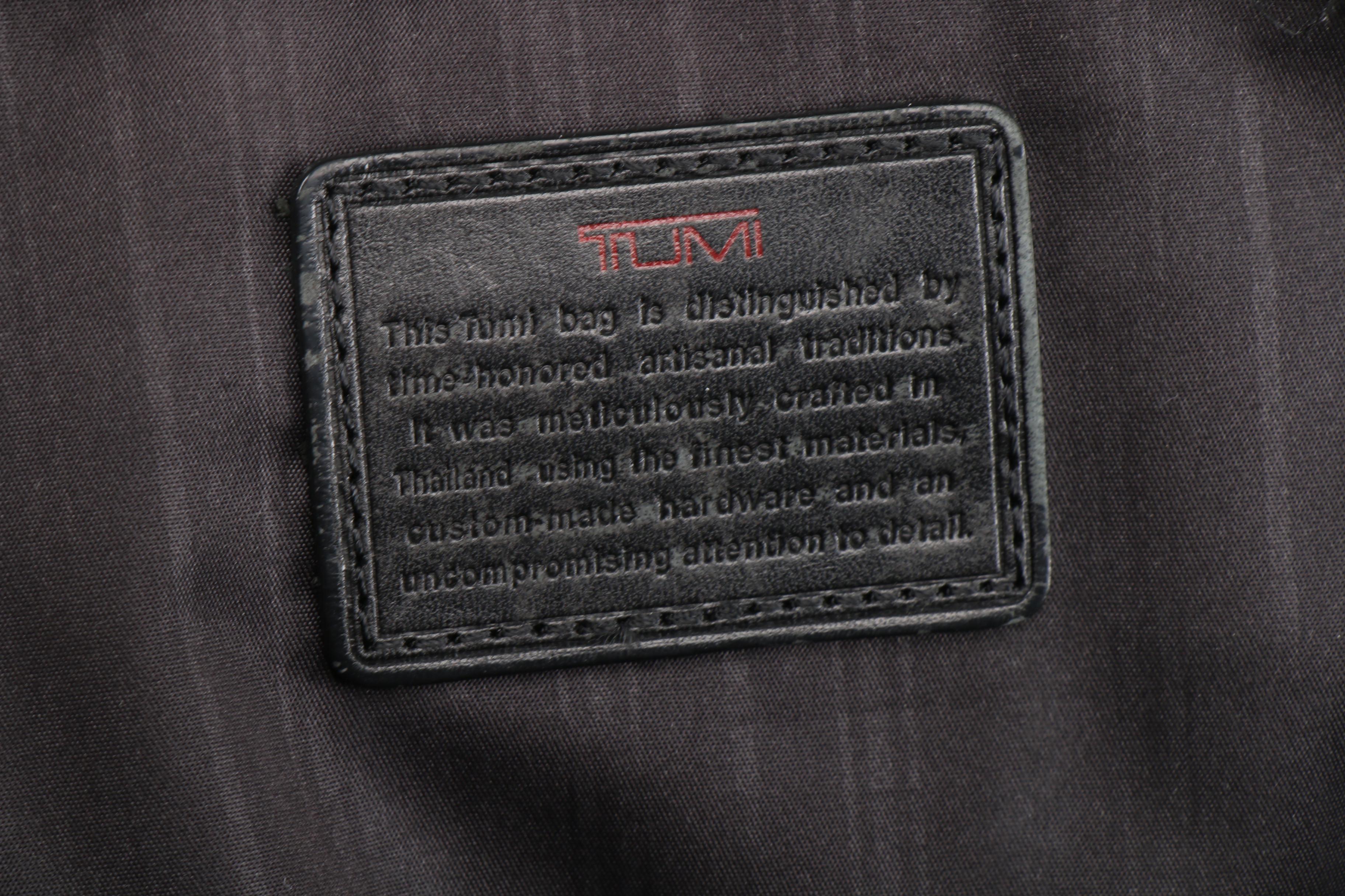 Tumi Portfolio Briefcase with Laptop Sleeve in Black Nylon and Leather