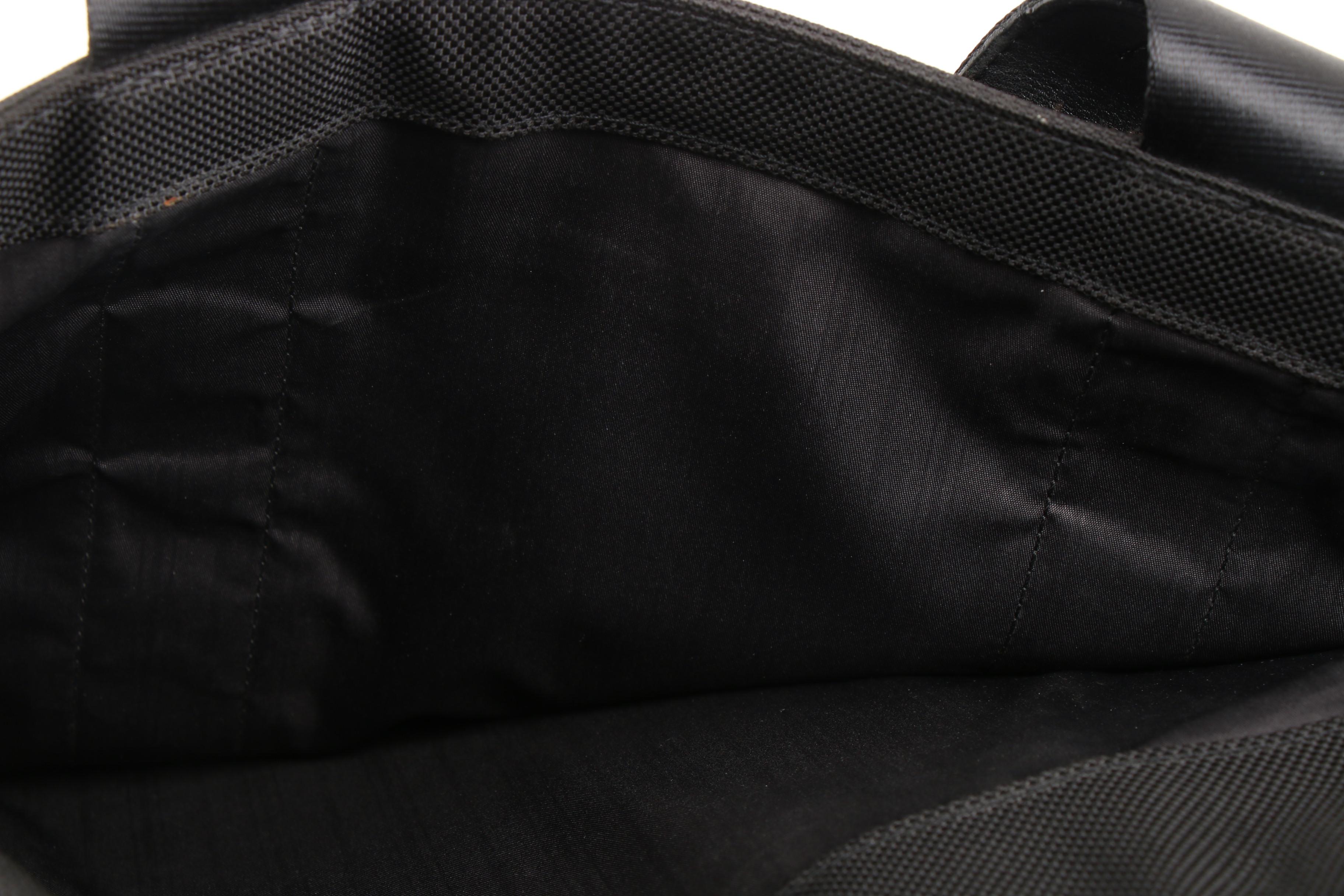 Tumi Portfolio Briefcase with Laptop Sleeve in Black Nylon and Leather