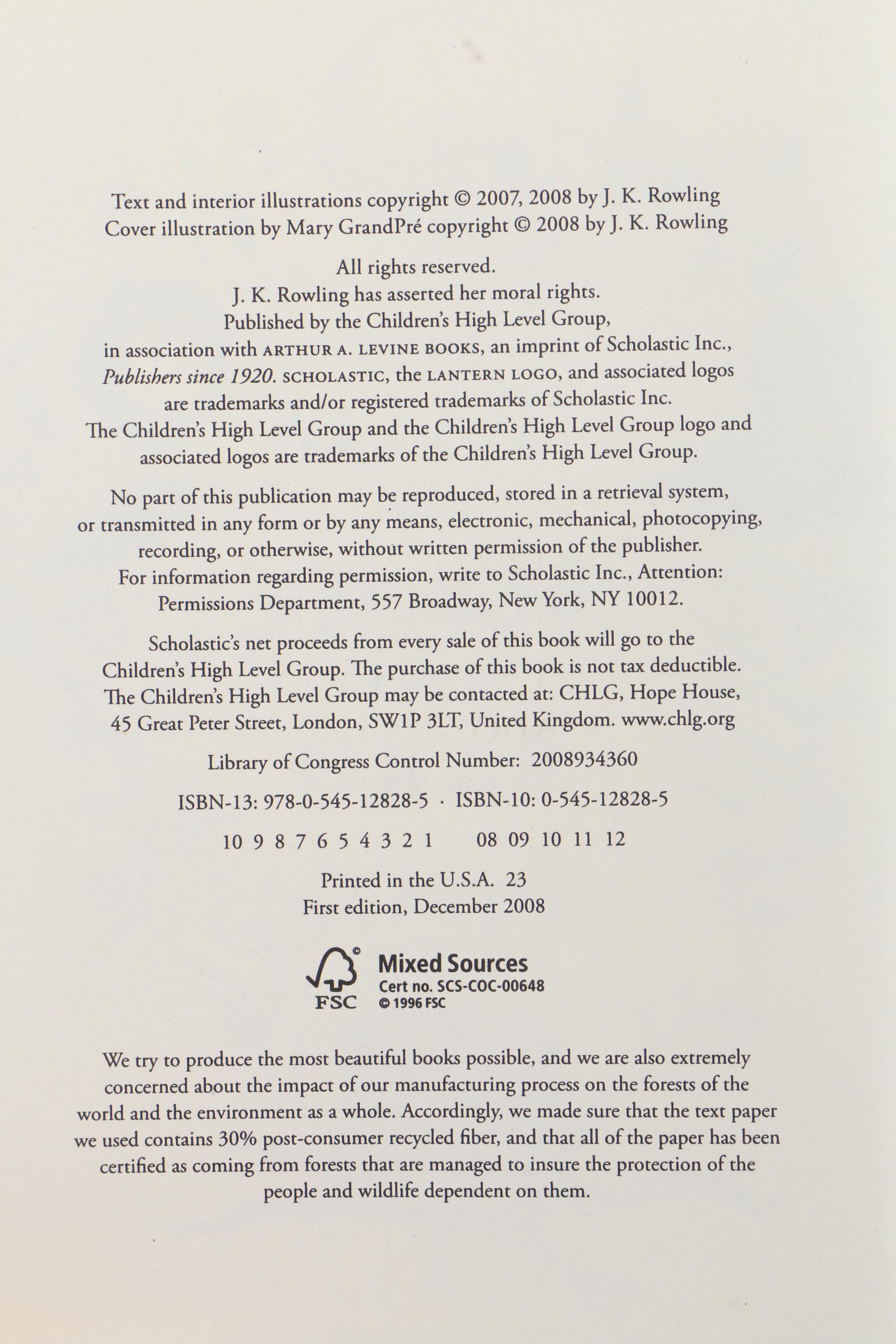 "Harry Potter" Books featuring First American and First Editions