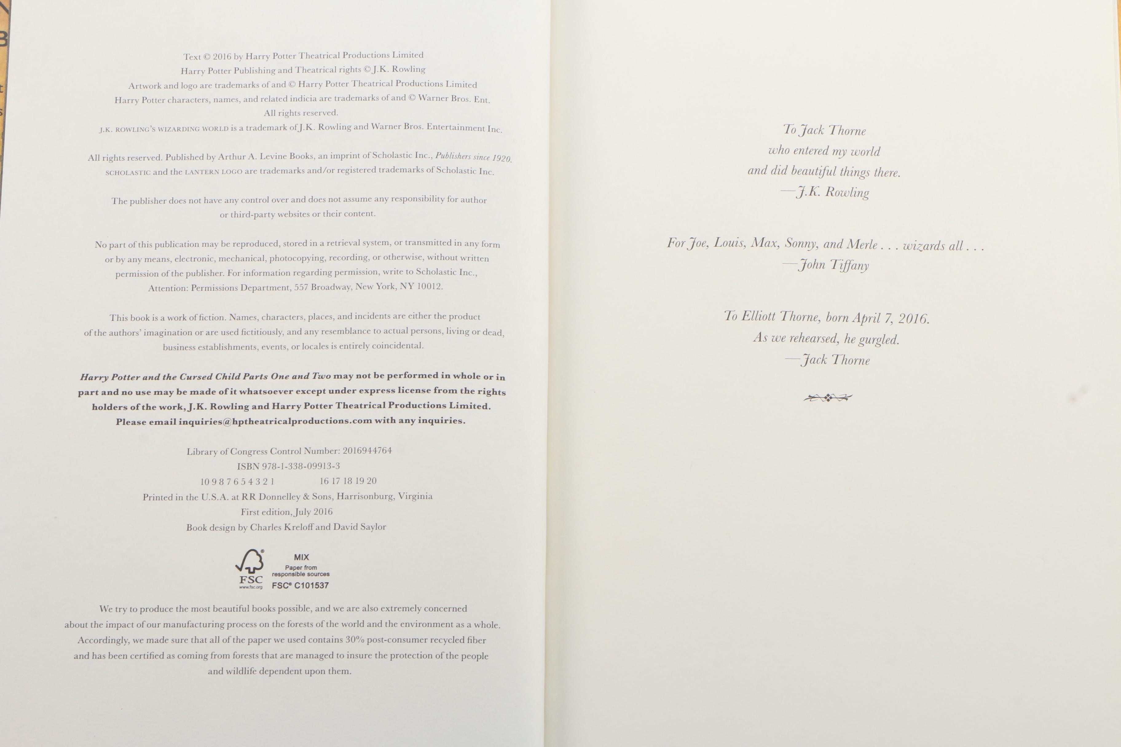 "Harry Potter" Books featuring First American and First Editions