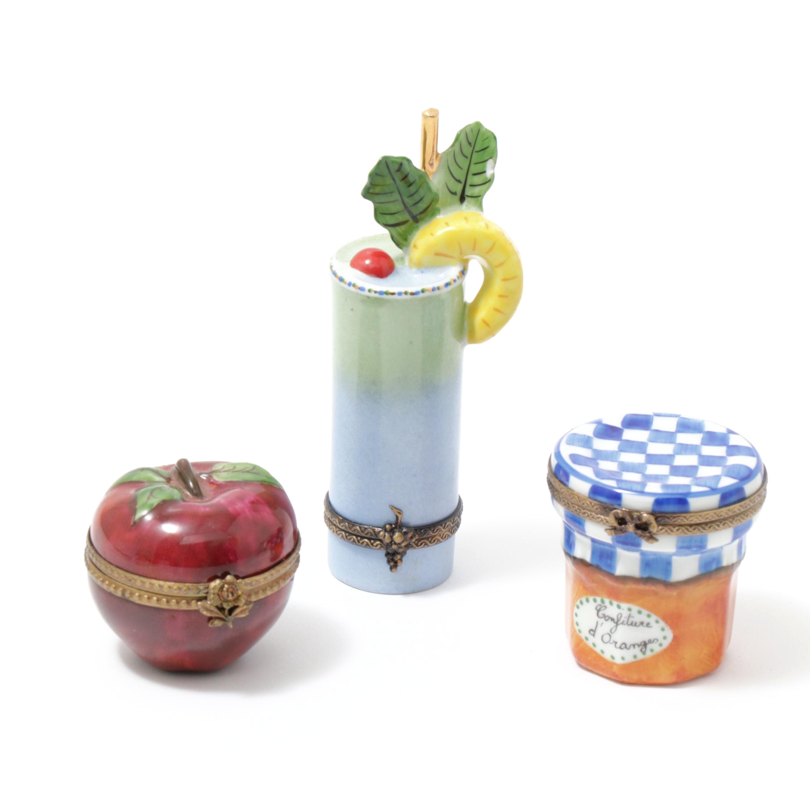 J D Dumont and Other Hand-Painted Porcelain Limoges Boxes