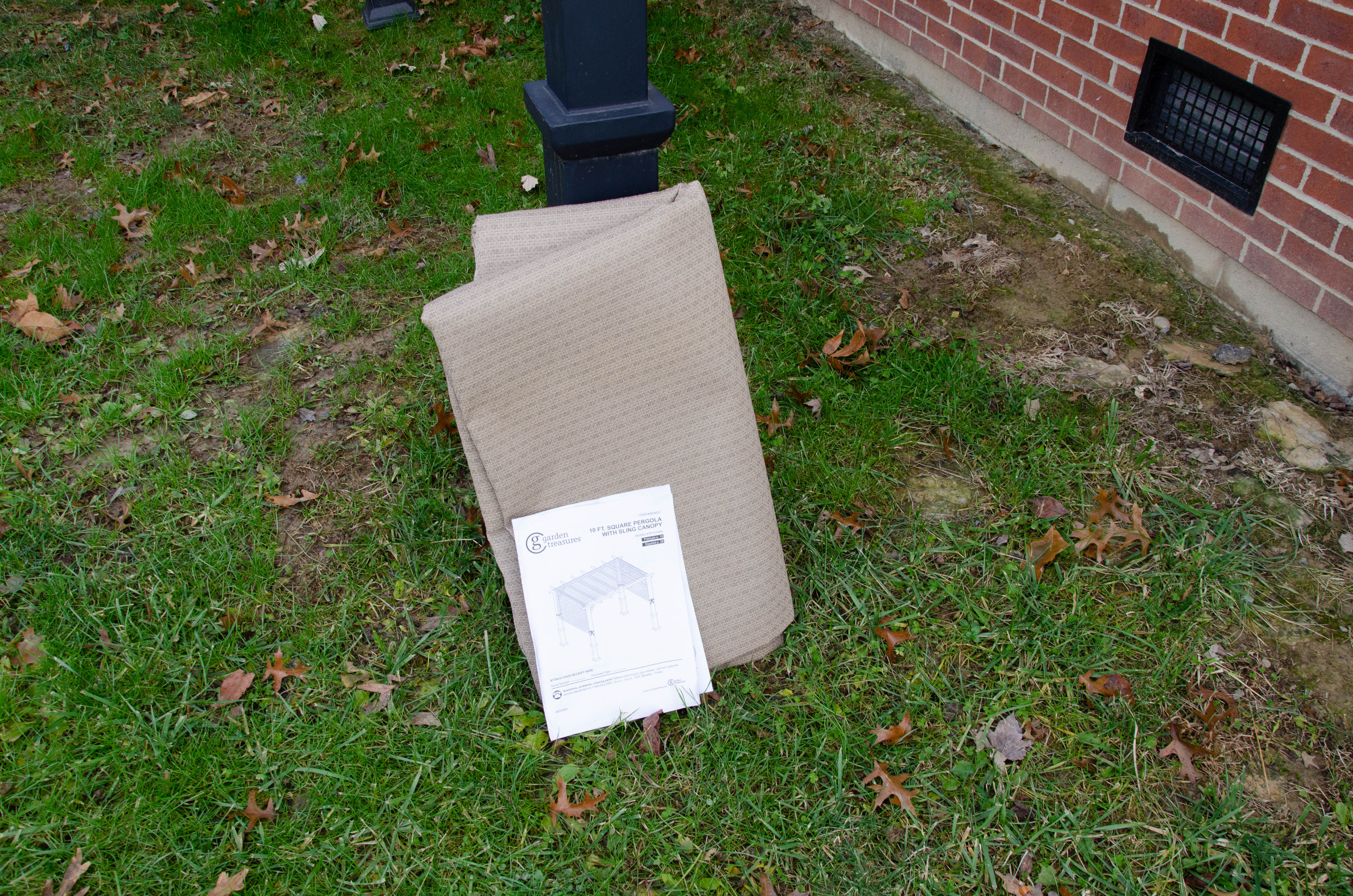 Garden Treasures Aluminum Pergola with Removable Shade Canopy