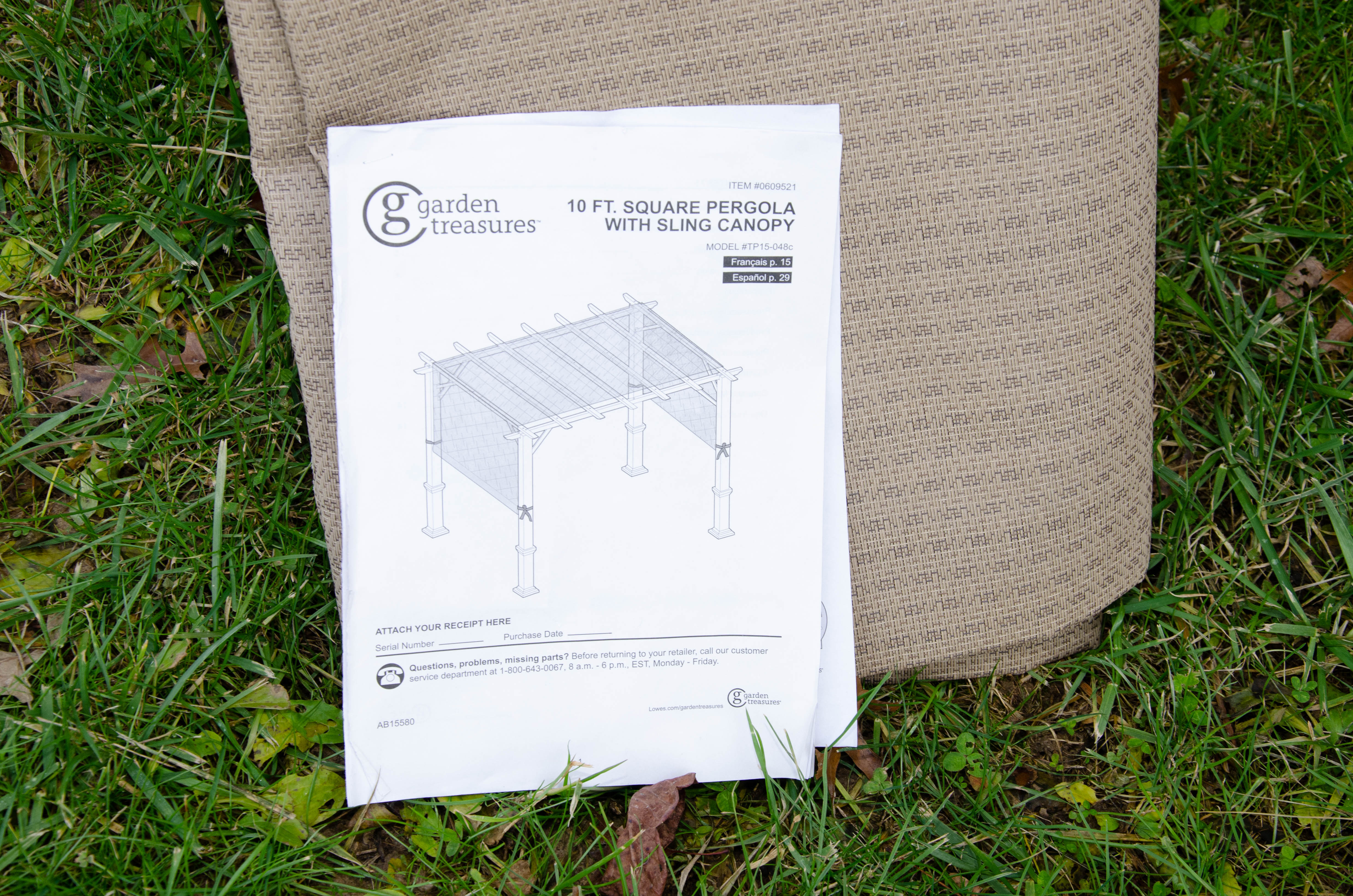 Garden Treasures Aluminum Pergola with Removable Shade Canopy