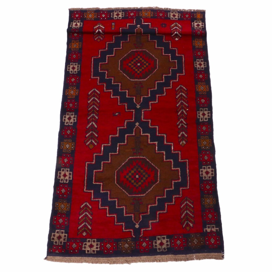 3'7 x 6'3 Hand-Knotted Afghani Baluch Rug