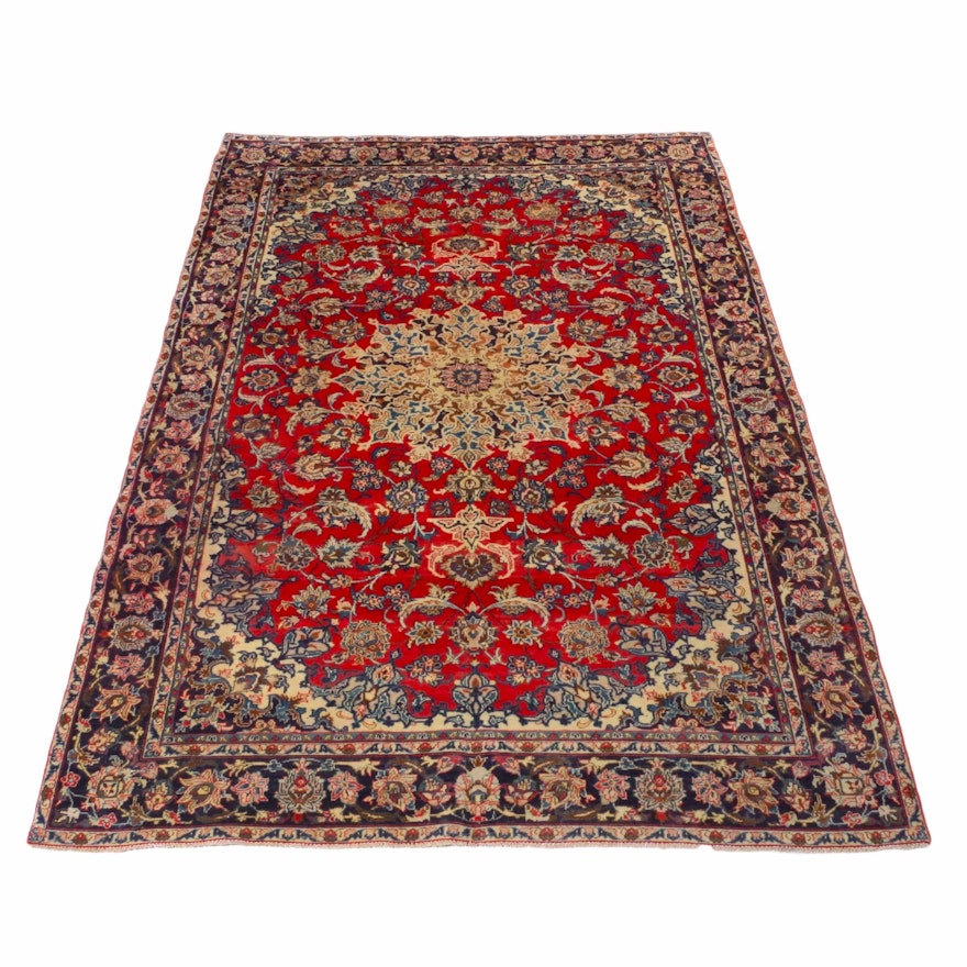 7'1 x 10'2 Hand-Knotted Persian Isfahan Rug