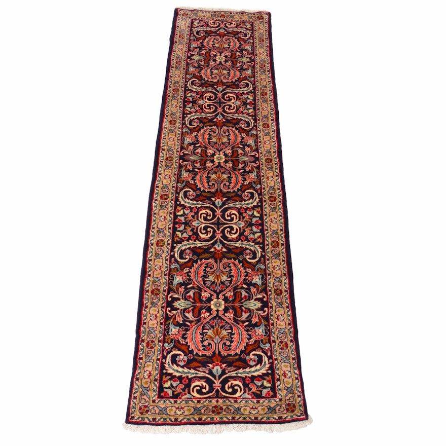 2'6 x 9'8 Hand-Knotted Persian Malayer Runner, 1990s