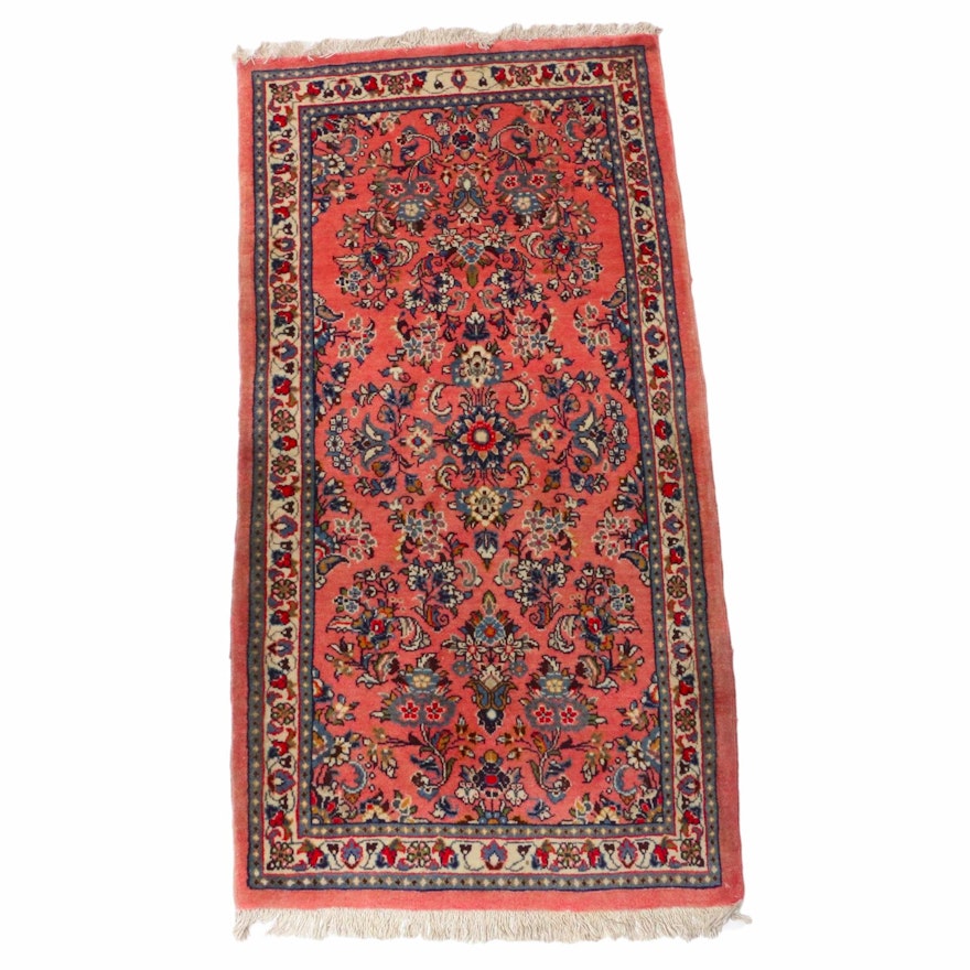 2'4 x 4'10 Hand-Knotted Persian Sarouk Rug, 1990s