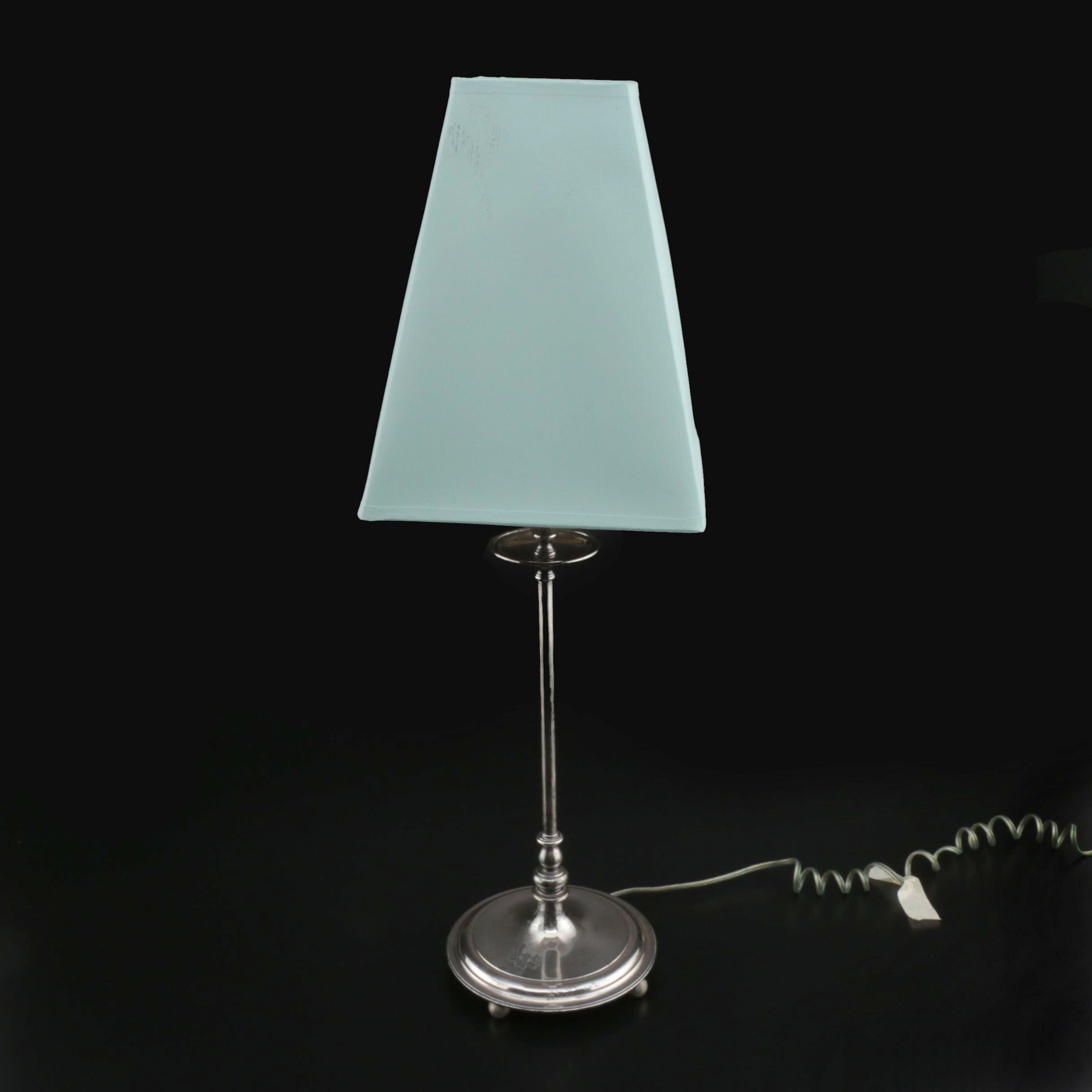 Tiffany & Co. Sterling Silver Converted Heraldic Candlestick Lamps