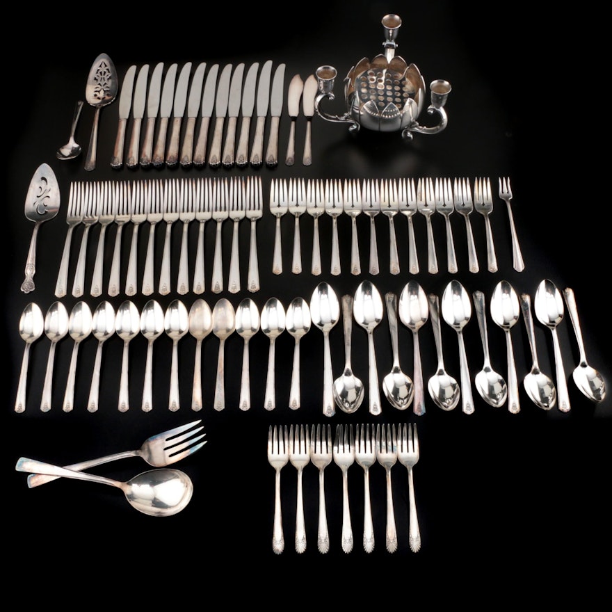 Oneida "Linda" Silver Plate Flatware Service for Twelve and More