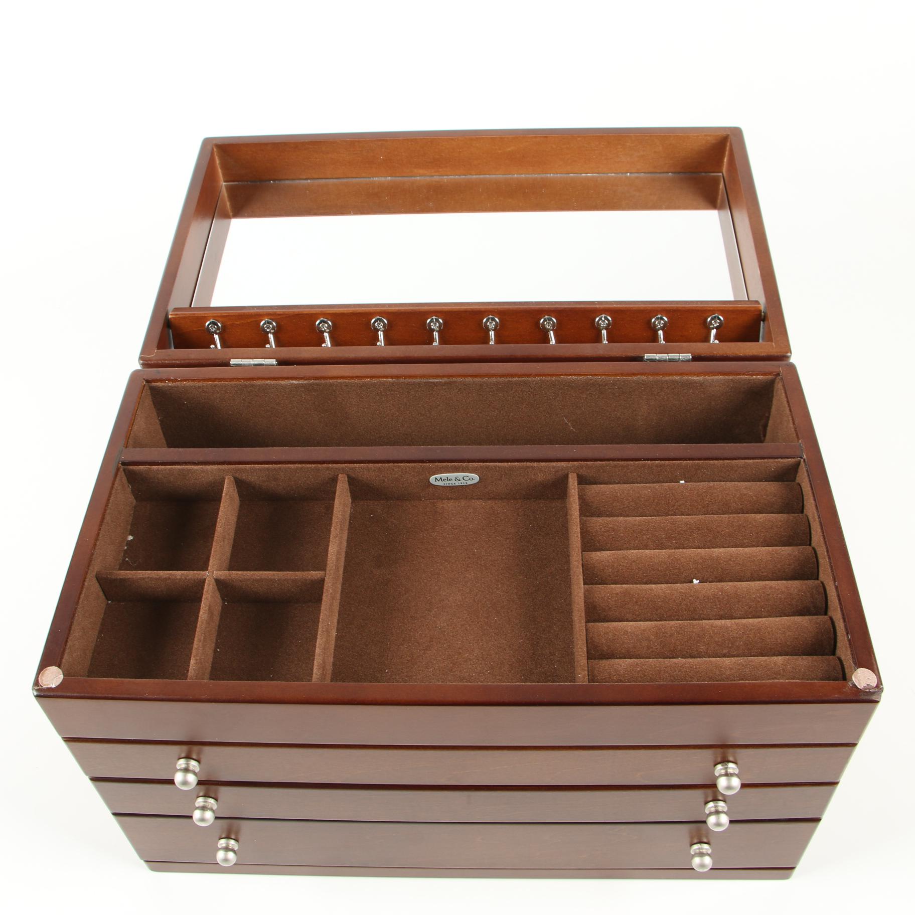 Mele & Co. Wooden Jewelry Box, Contemporary
