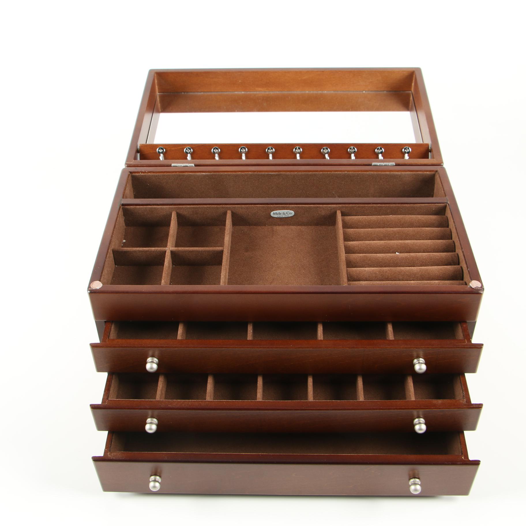 Mele & Co. Wooden Jewelry Box, Contemporary
