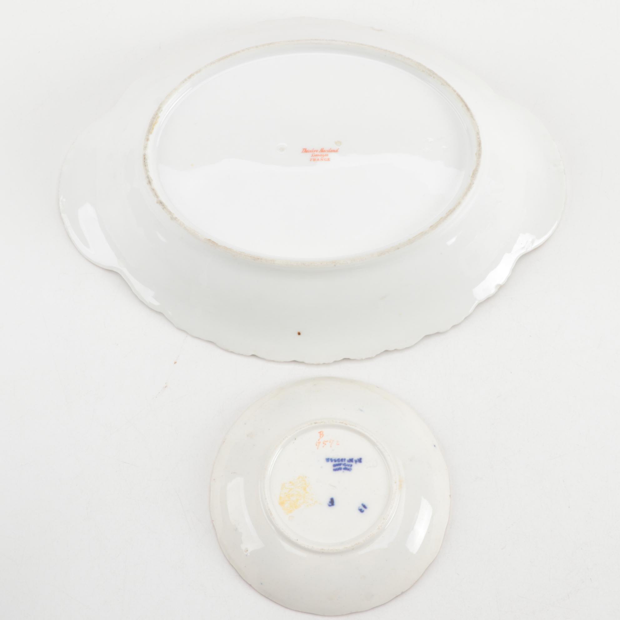 European Floral Dinnerware and Serving Pieces Including Limoges