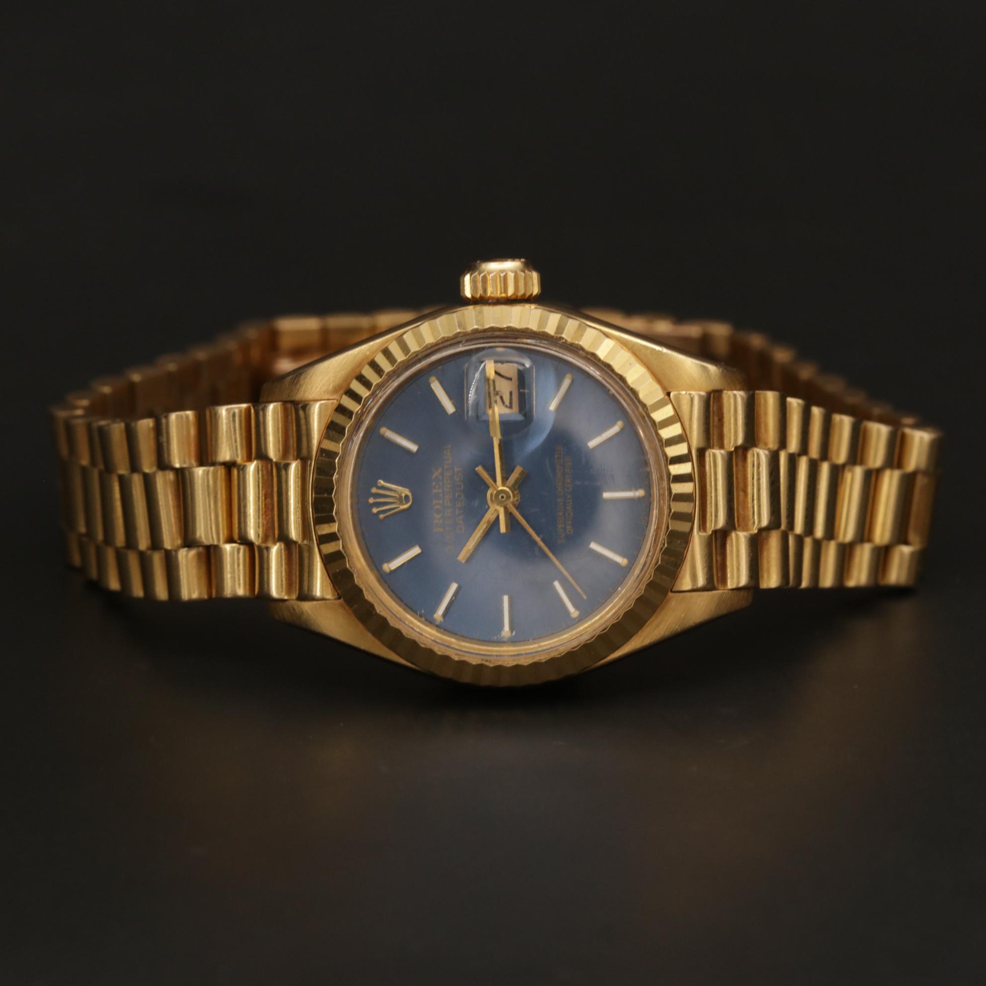 Vintage Rolex Datejust President 6917 18K Gold Automatic Watch, 1975