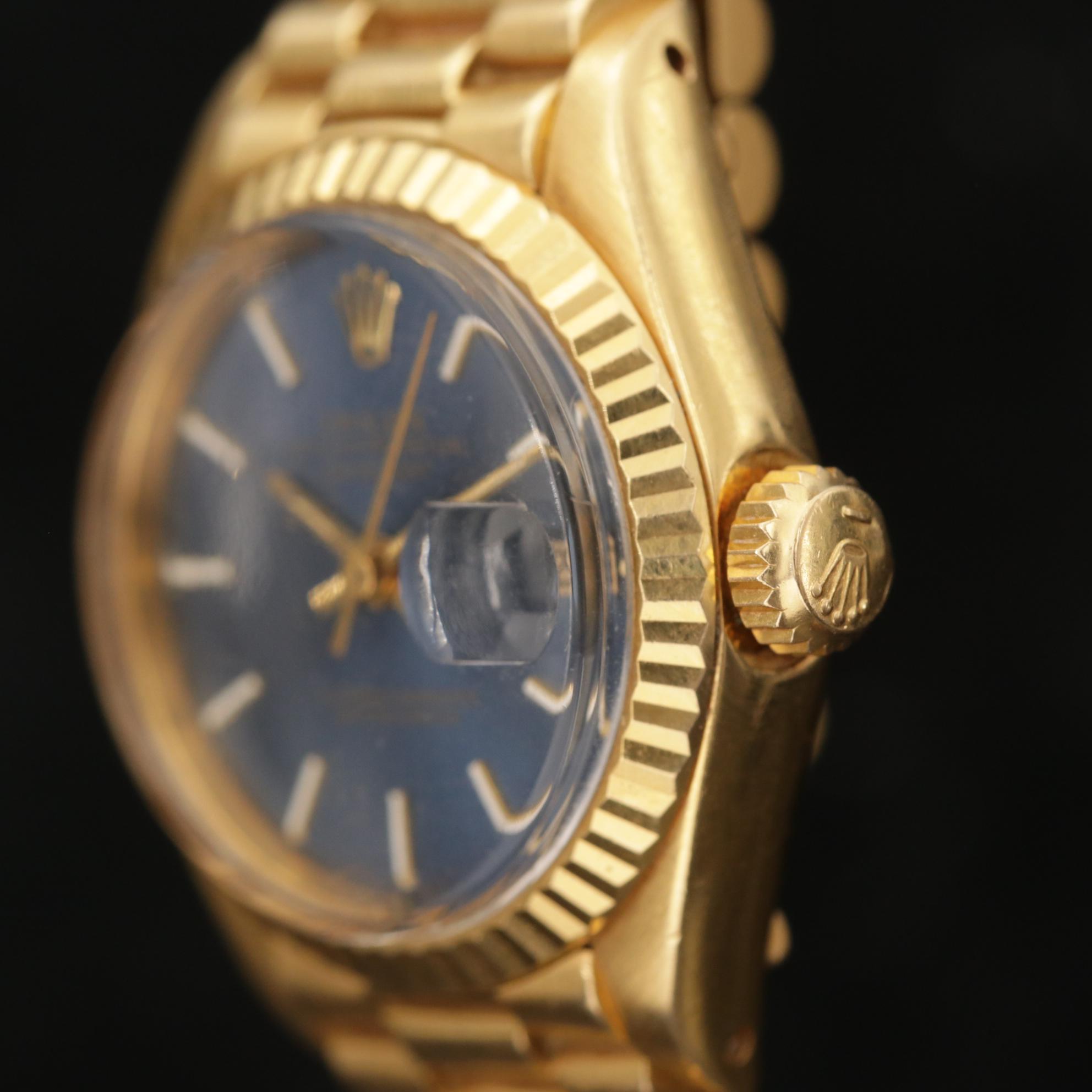 Vintage Rolex Datejust President 6917 18K Gold Automatic Watch, 1975
