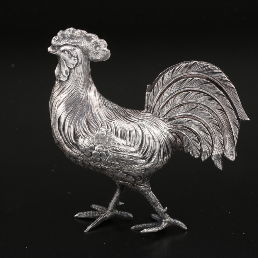 French Sterling Rooster Figurine