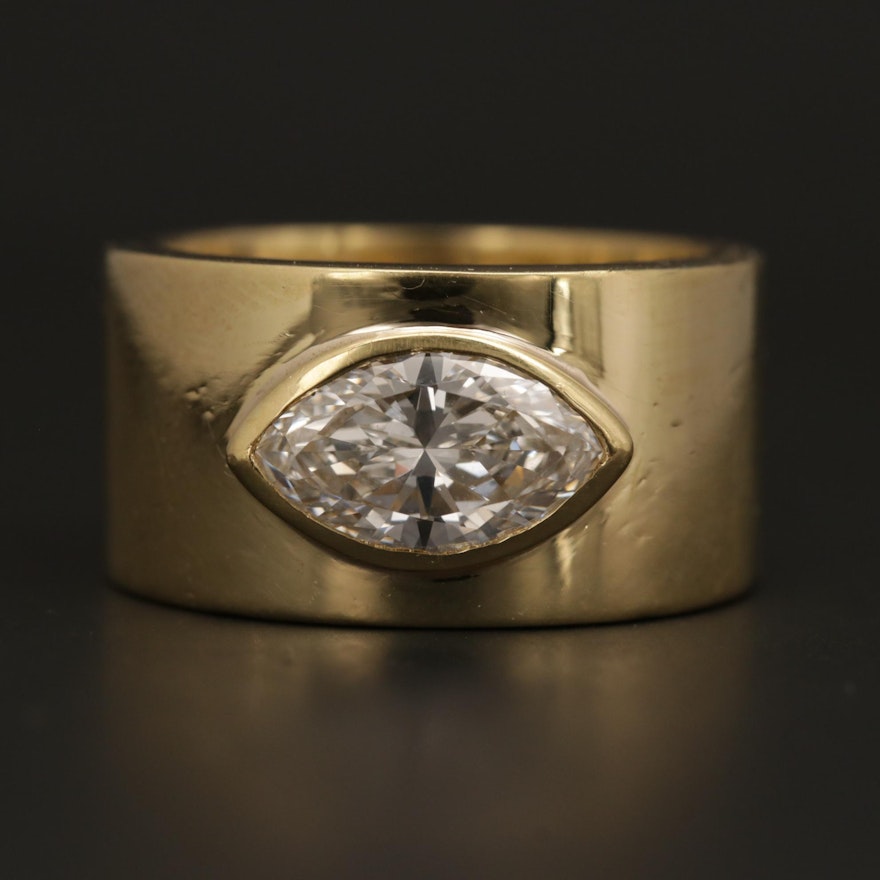 18K Yellow Gold 1.53 CT Diamond Ring