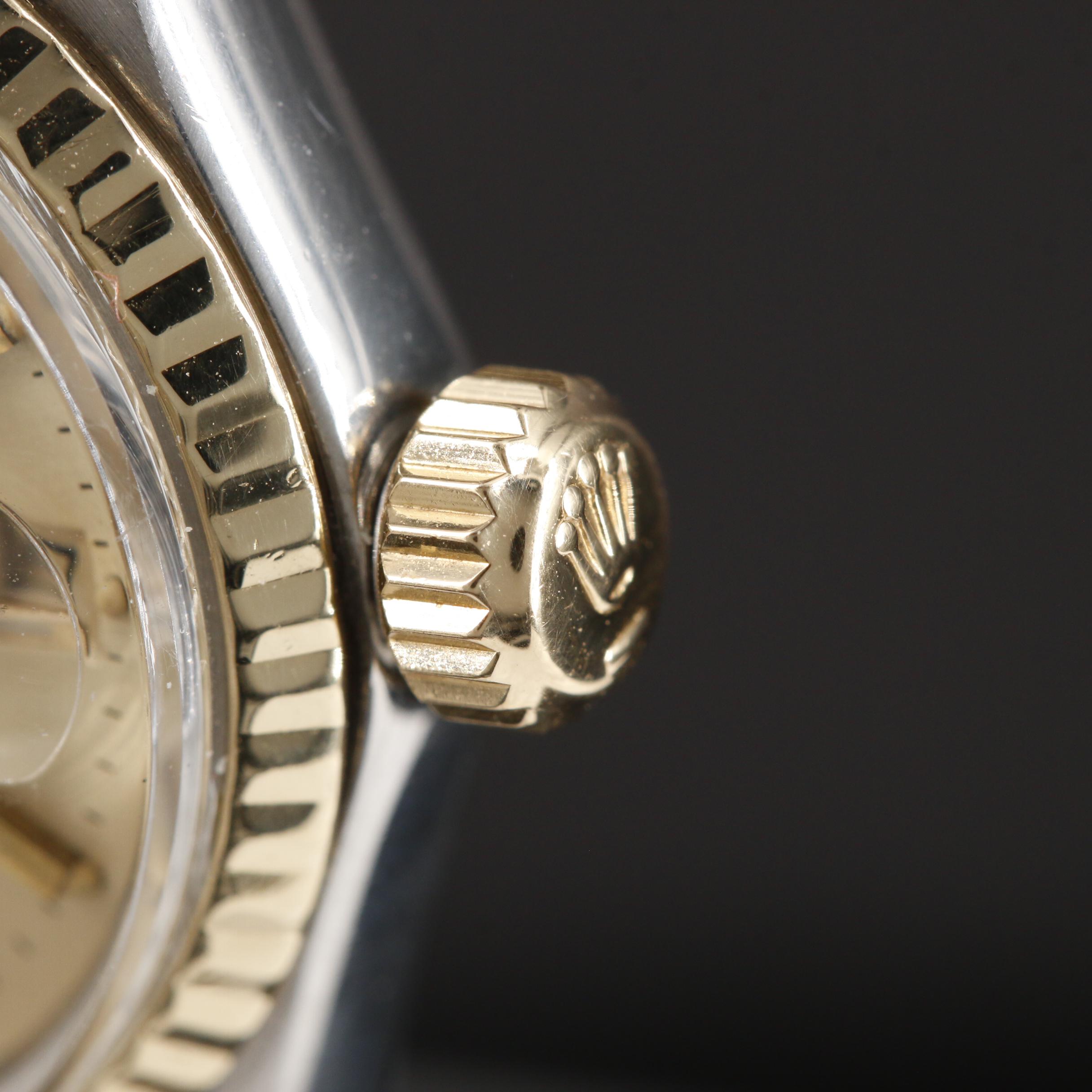 Rolex Date 6517 14K Gold And Stainless Steel Automatic Watch, Vintage