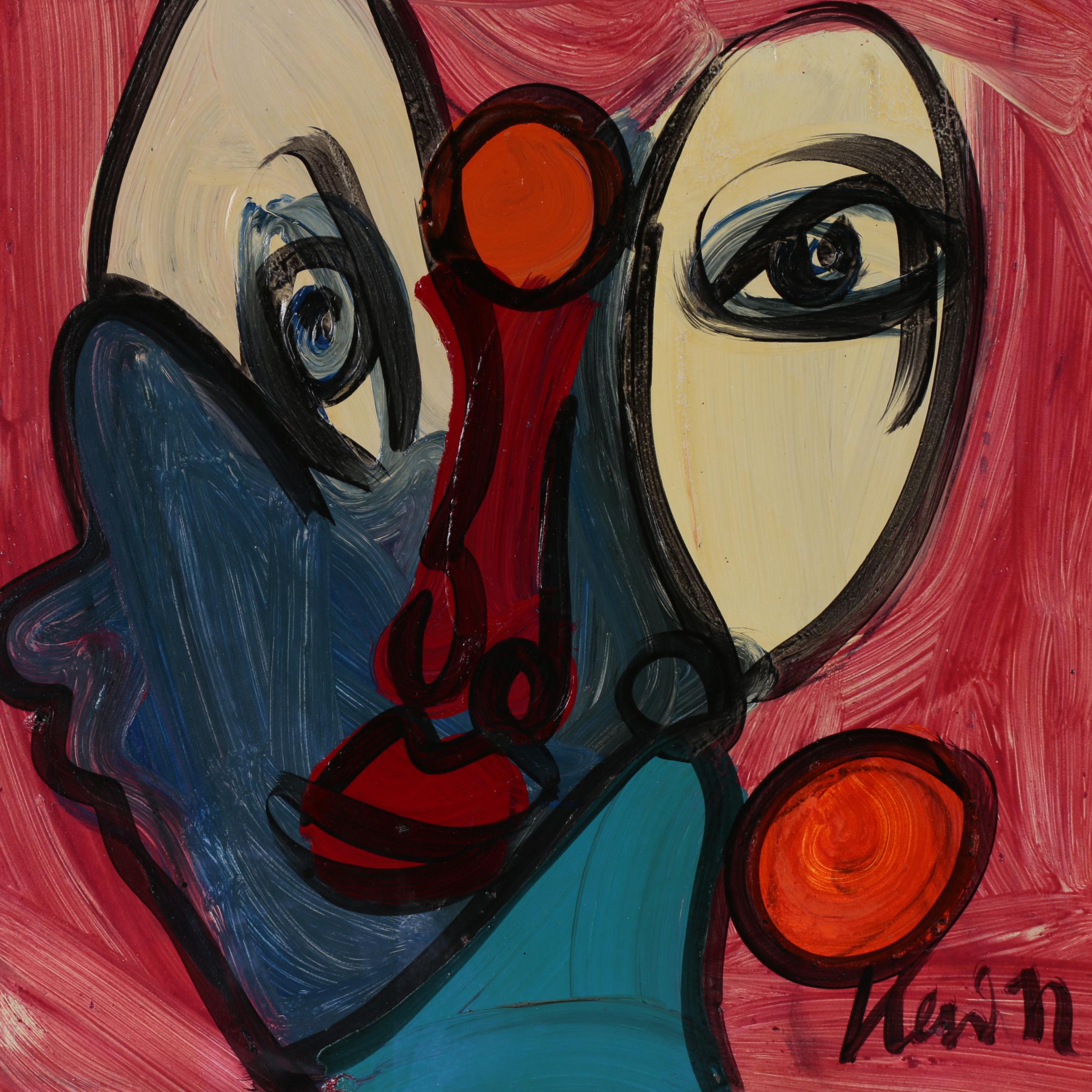 Peter Keil Oil Painting of Abstract Figure, 1992