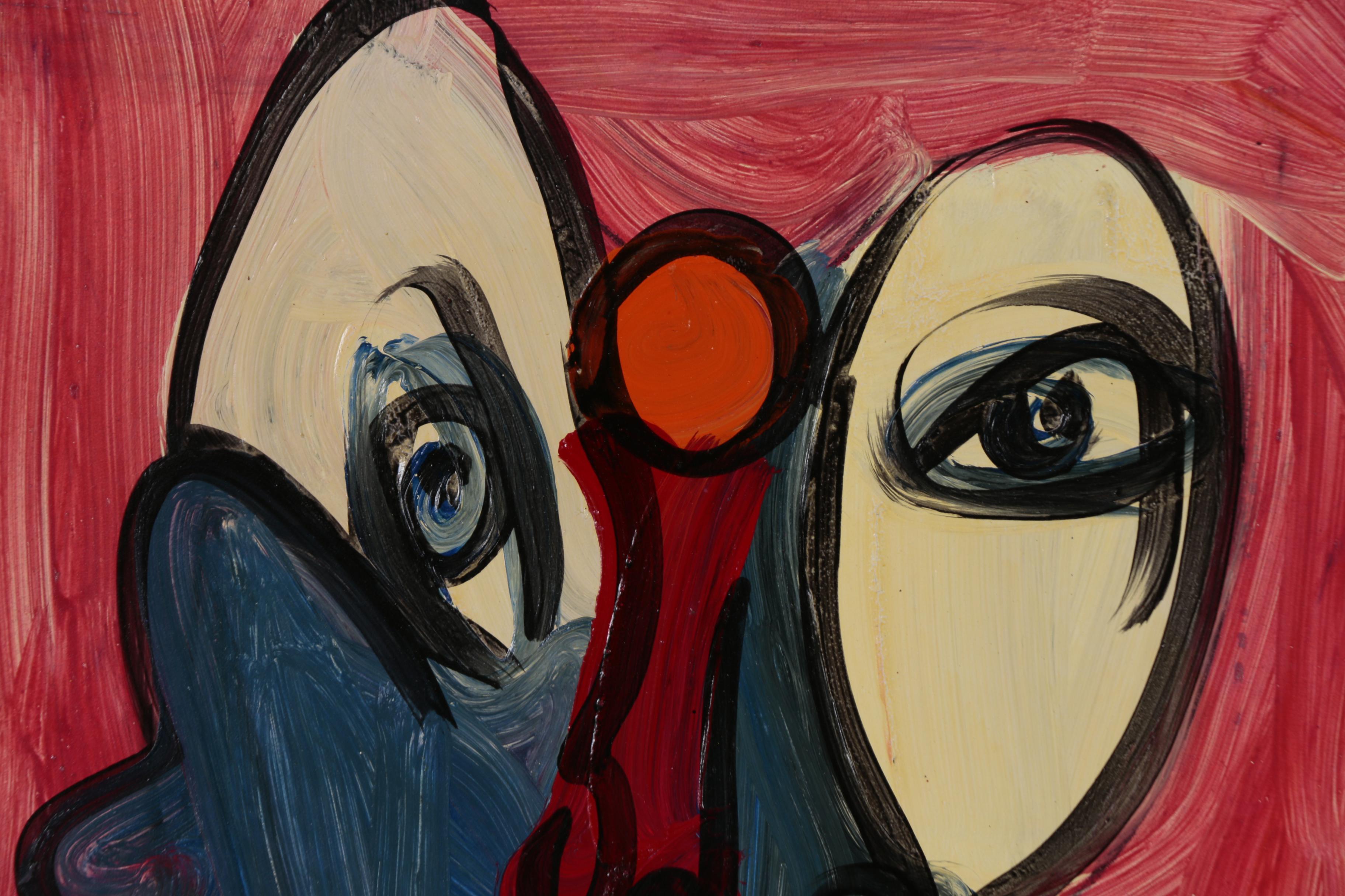 Peter Keil Oil Painting of Abstract Figure, 1992