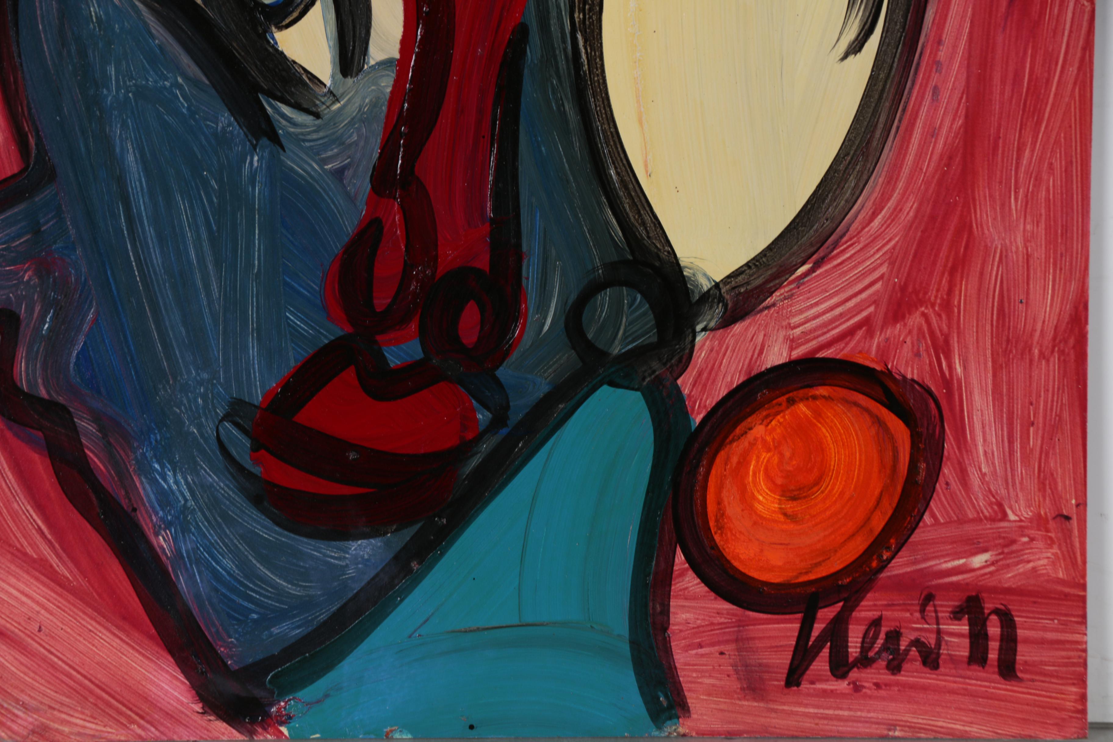 Peter Keil Oil Painting of Abstract Figure, 1992