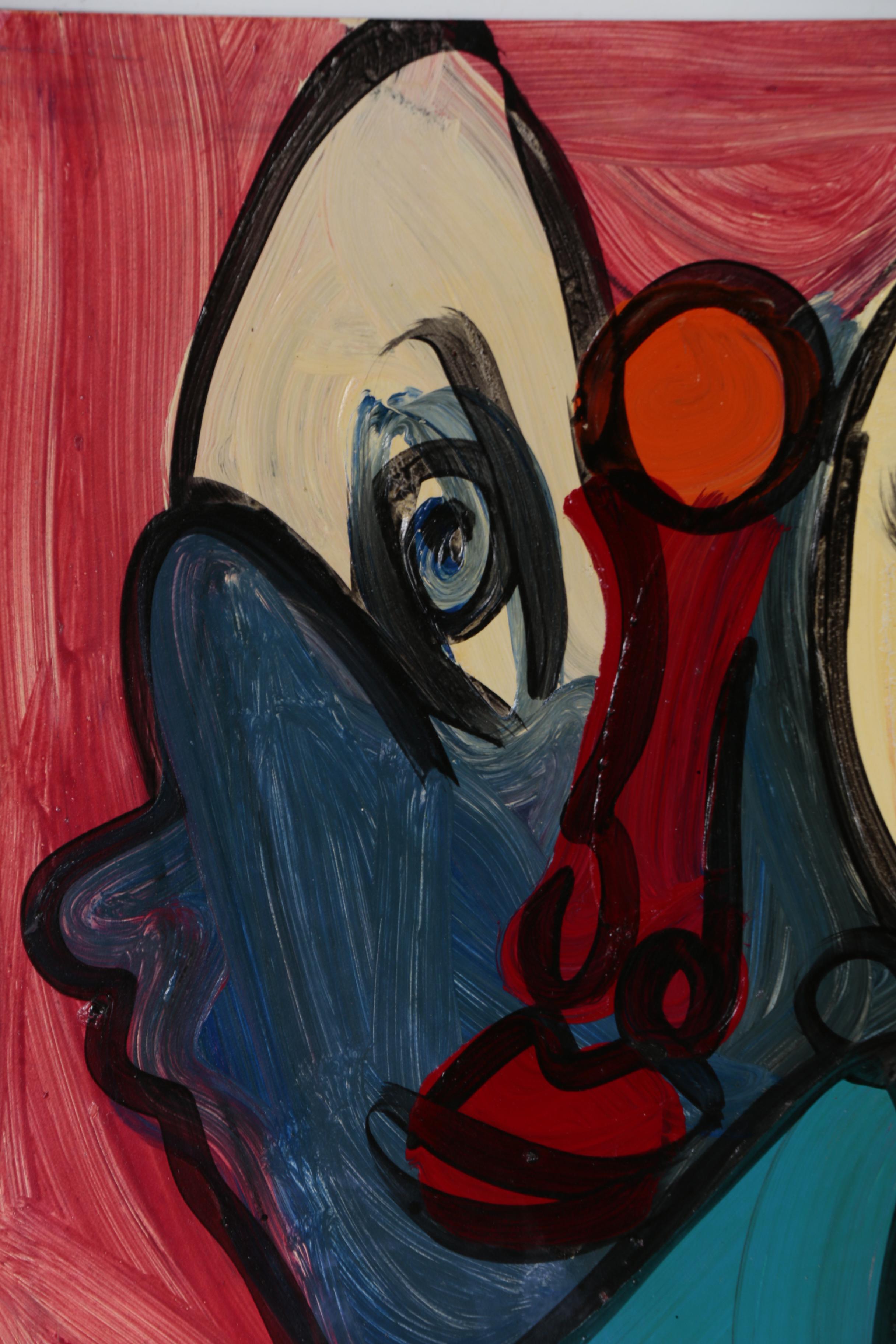 Peter Keil Oil Painting of Abstract Figure, 1992